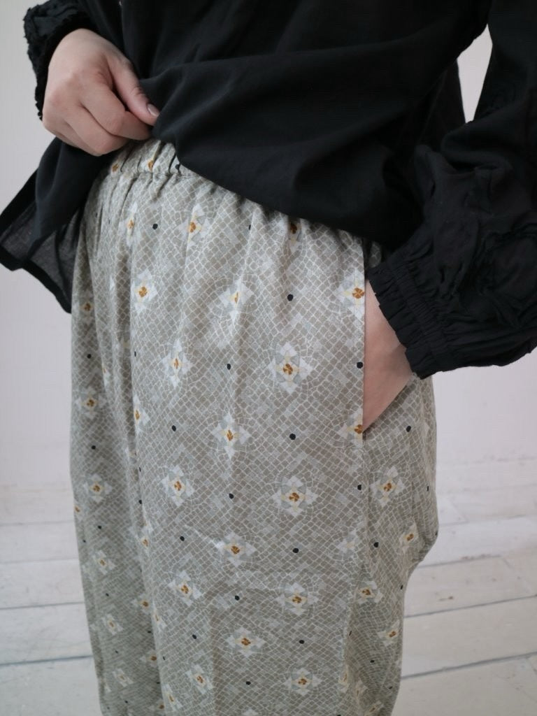 YARRA INDIAプリントストレートパンツ YR-1545-213