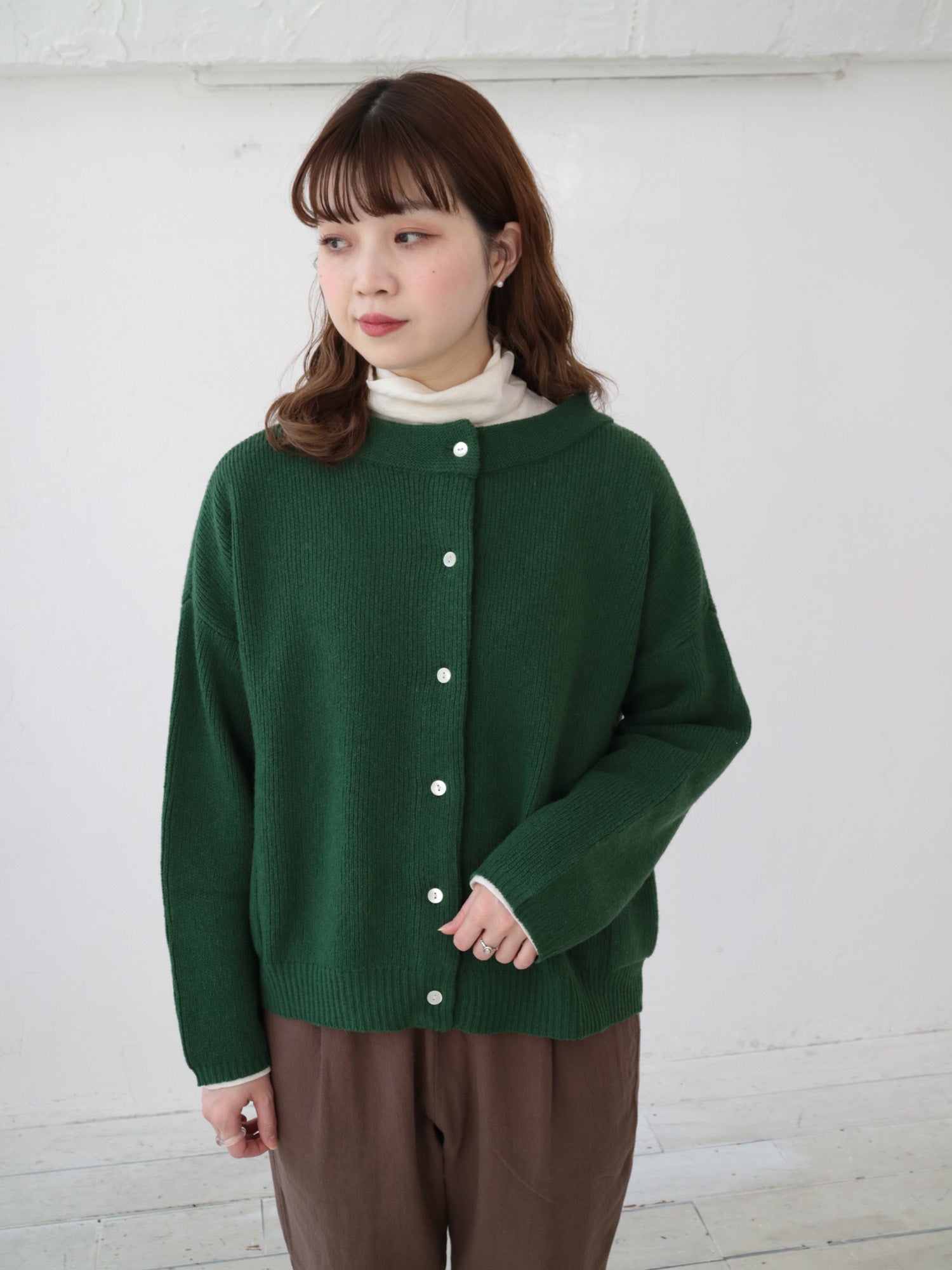 YARRA イタリーメリノ2WAYカーディガン YR-1542-231