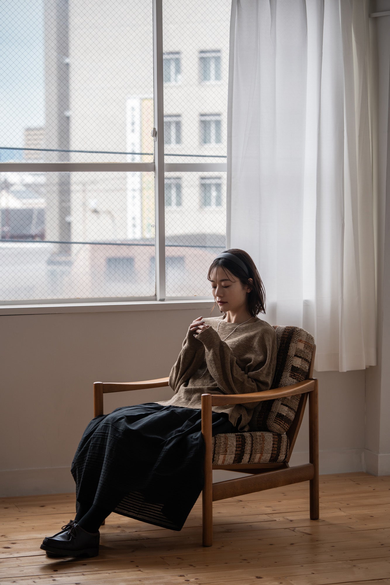 YARRA INDIAペチ付きピンタックスカート YR-1546-210