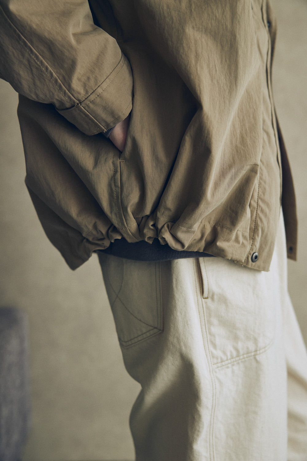 YARRA NEU C/NYフード付ミドルブルゾン NU-5547-413