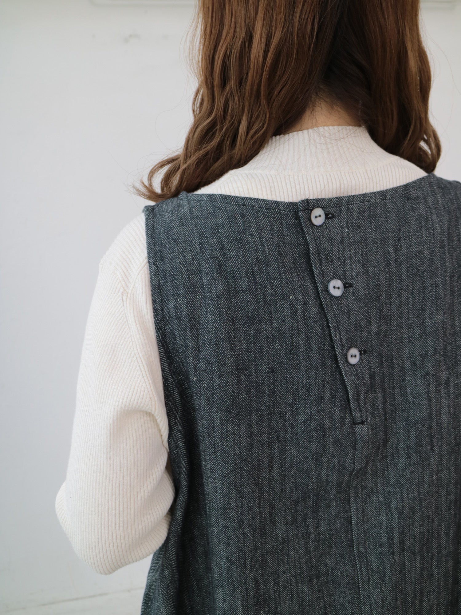 YARRA へリンボンポケットジャンパースカート YR-1544-206