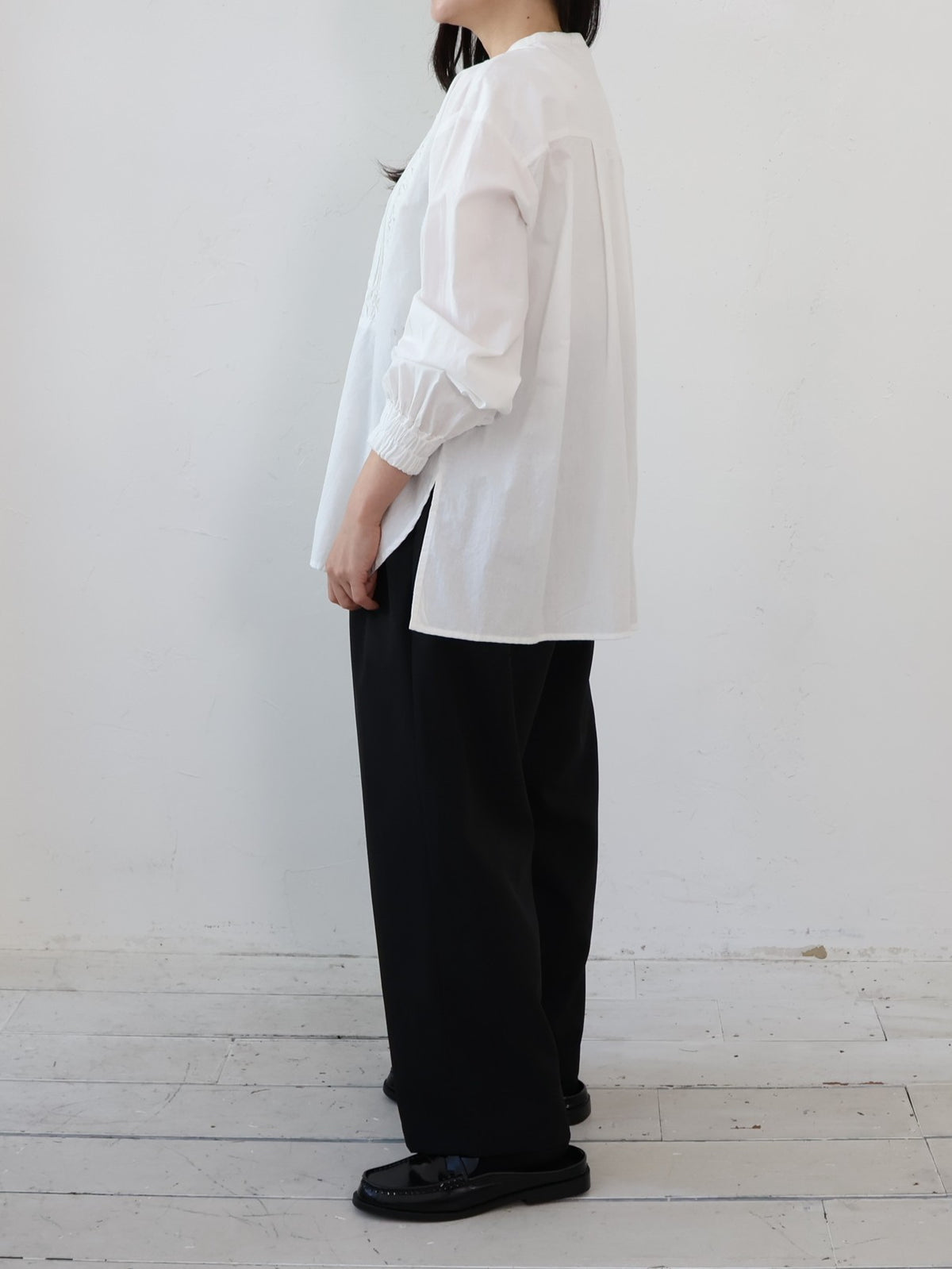 doux bleu コットンキャンブリック ピンタックヨークシャツ DB-2653-052