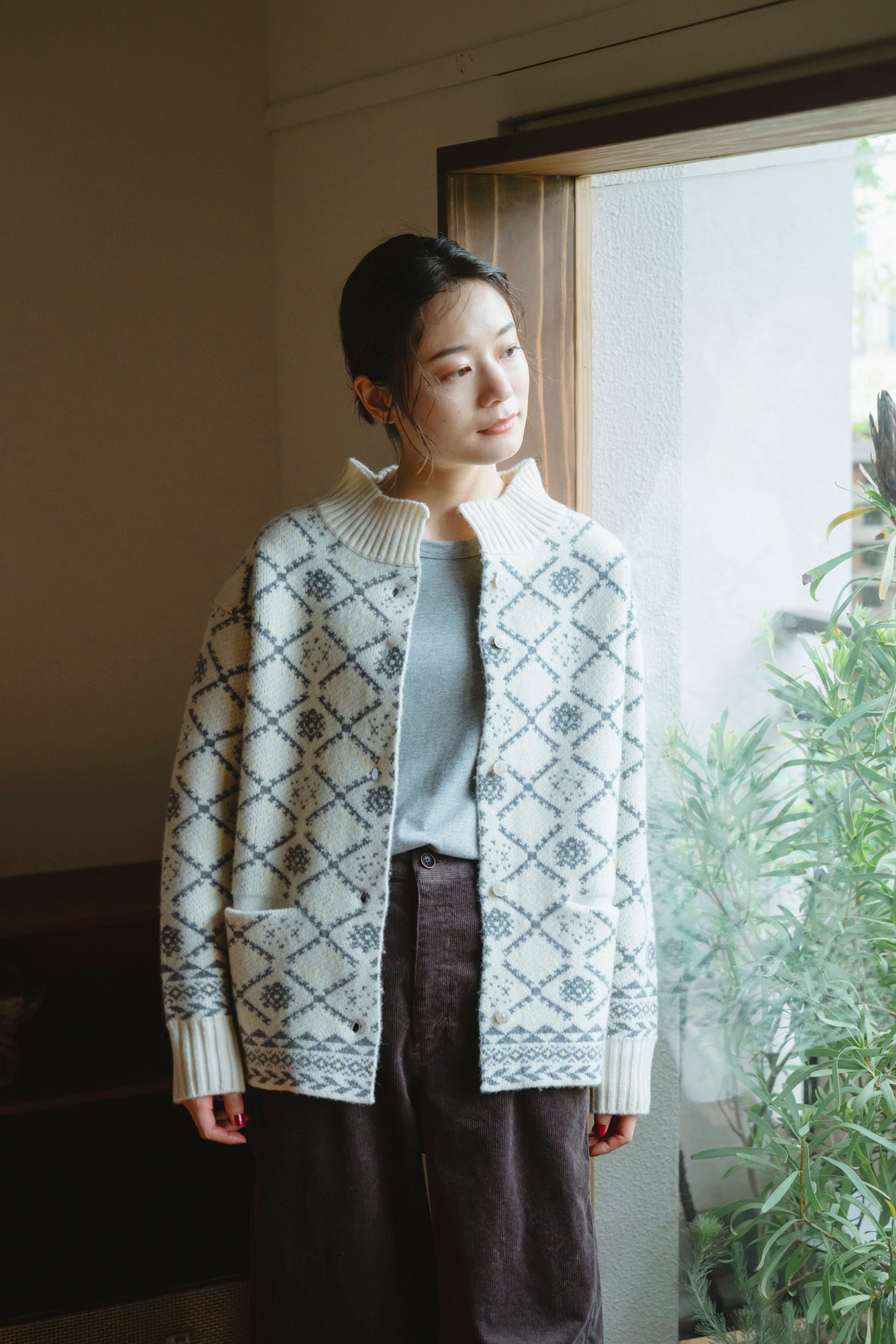 YARRA オリジナルジャガードカーディガン YR-1552-277