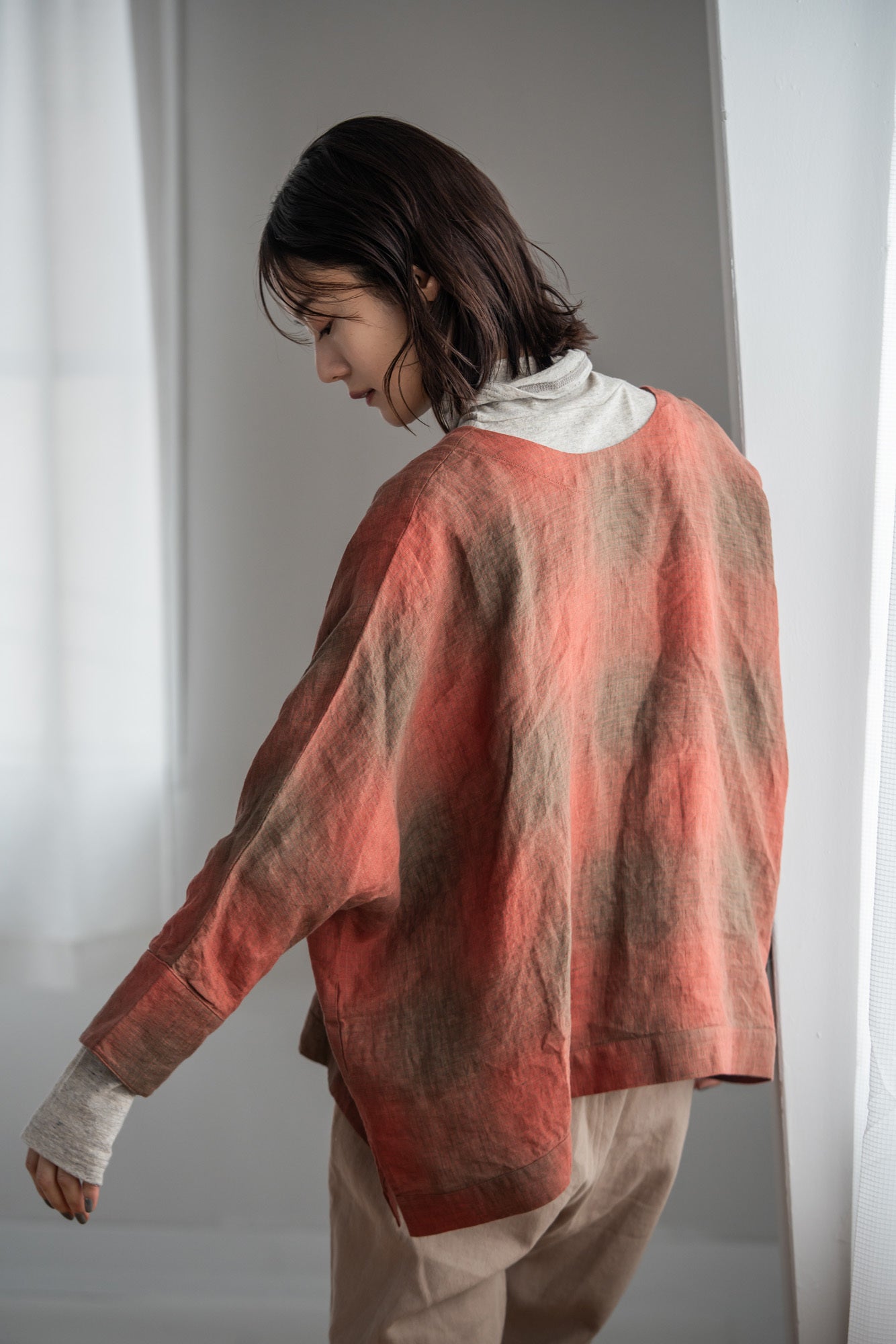 YARRA リネン100ワイド2WAYブラウス YR-1543-205