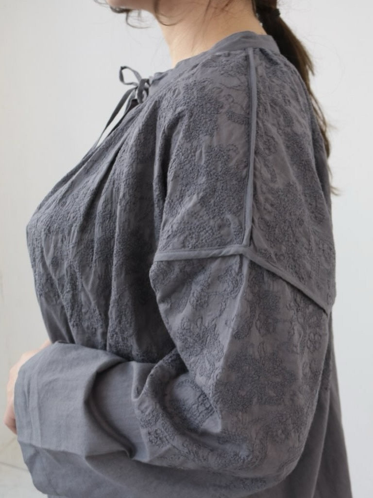 YARRA INDIAボイル刺繍ブラウス YR-1553-250