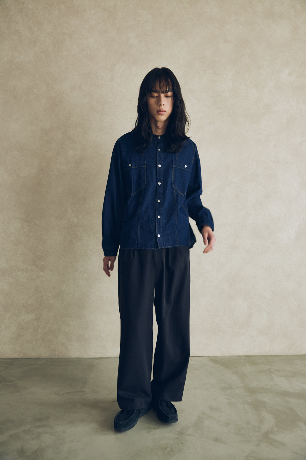 YARRA NEU ウールブレンドスラックスパンツ NU-5545-411