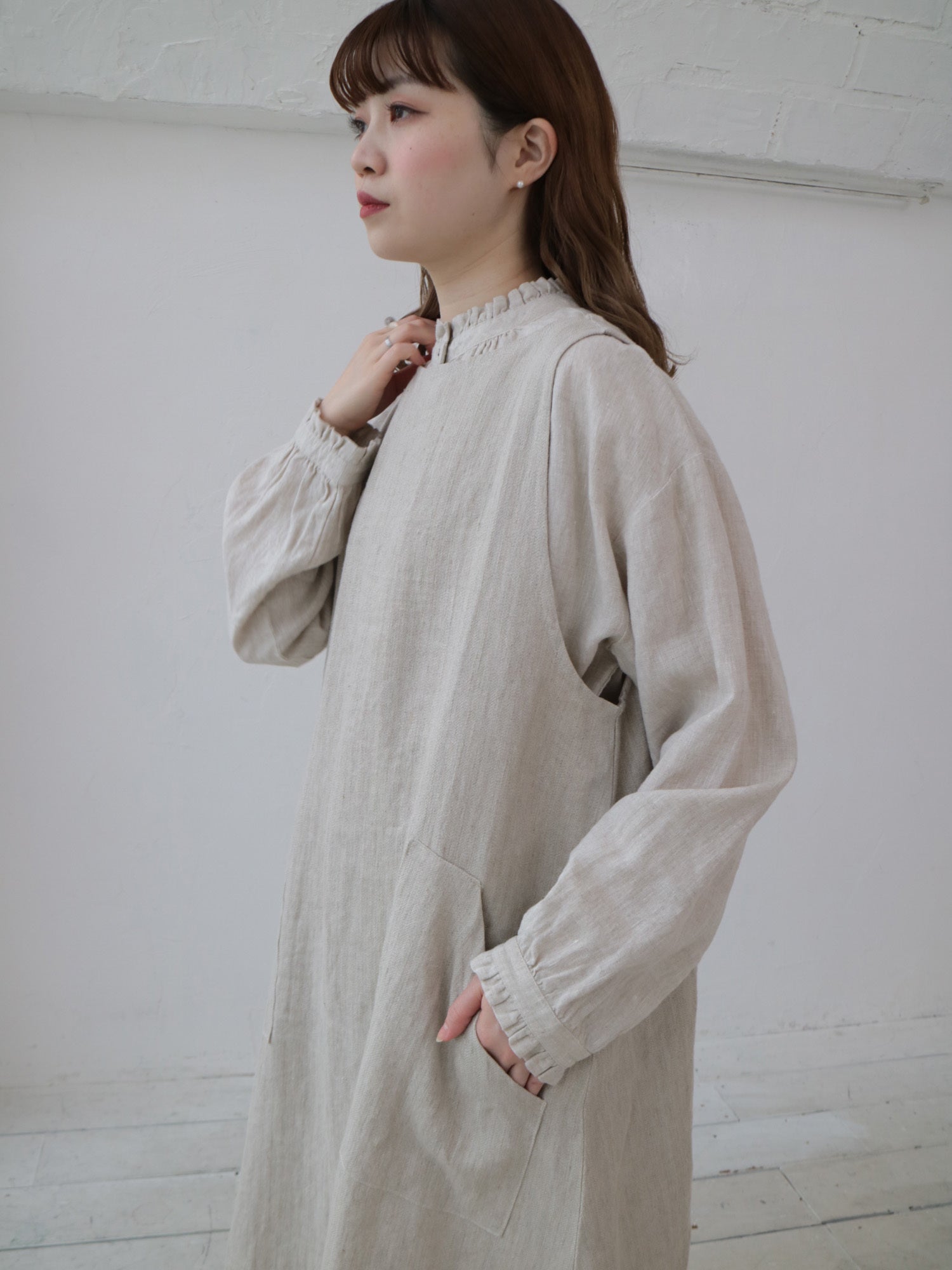 YARRA へリンボンポケットジャンパースカート YR-1544-206