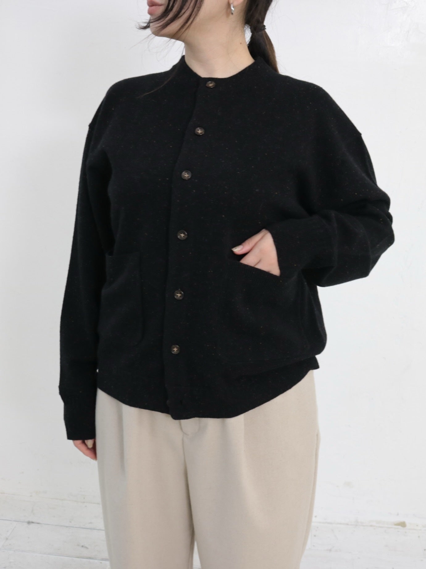 YARRA NEU カラーネップメリノニットカーディガン NU-5552-420