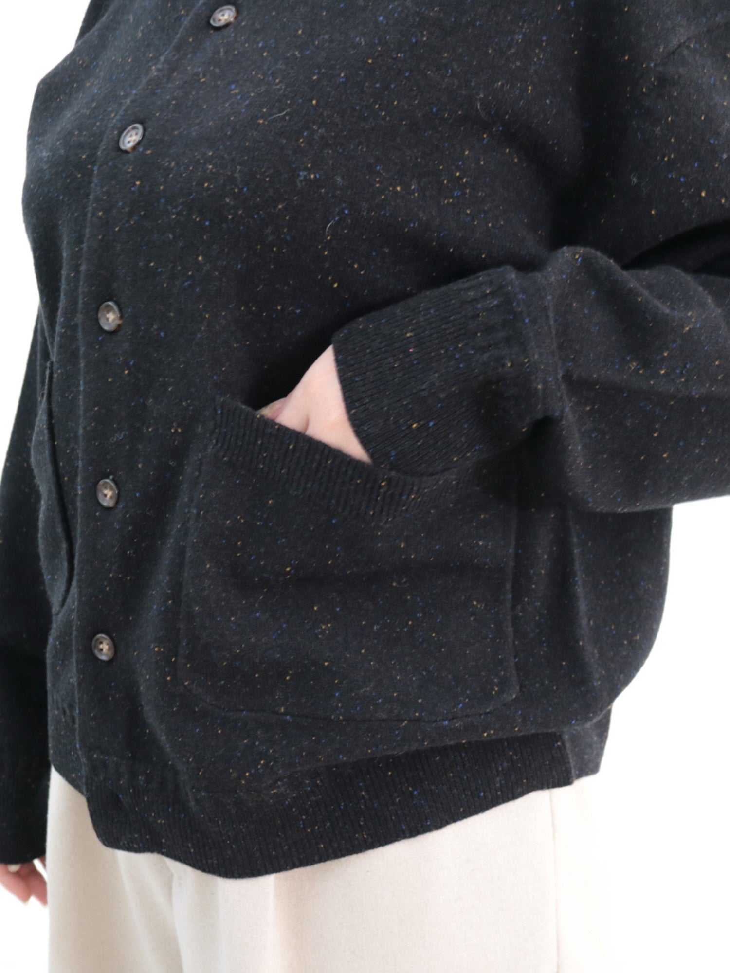 YARRA NEU カラーネップメリノニットカーディガン NU-5552-420