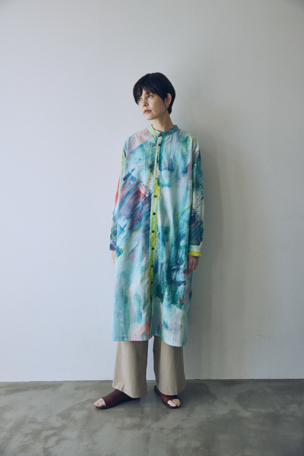 YARRA NEU ウールブレンドスラックスパンツ NU-5545-411