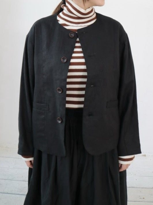 YARRA リネン100ノーカラージャケット YR-1547-215