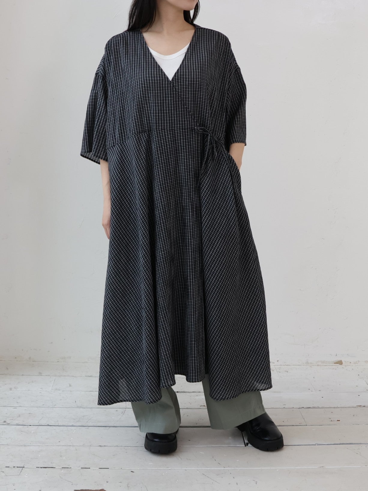 YARRA シングルガーゼカシュクールワンピース YR-1644-203