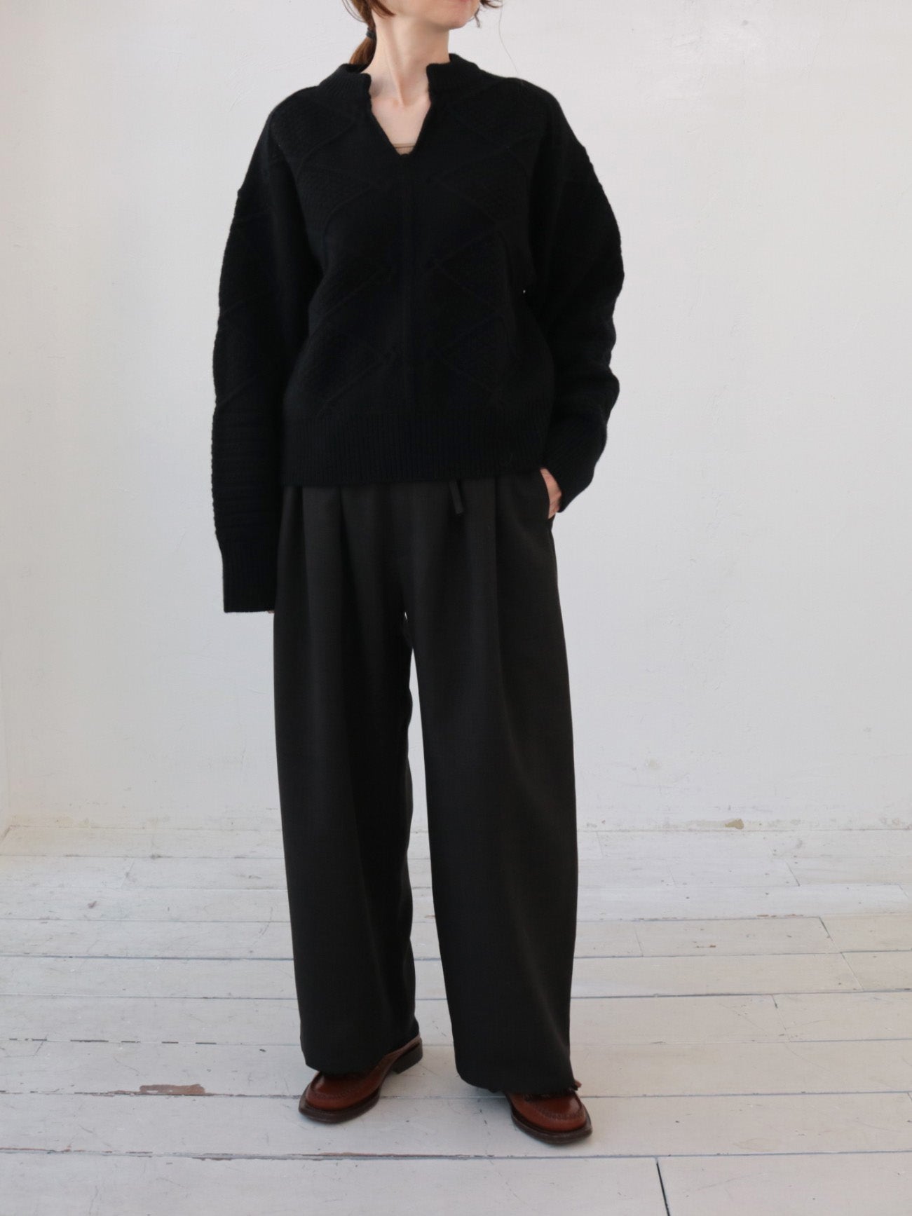 doux bleu スキッパー アランニット DB-2552-059