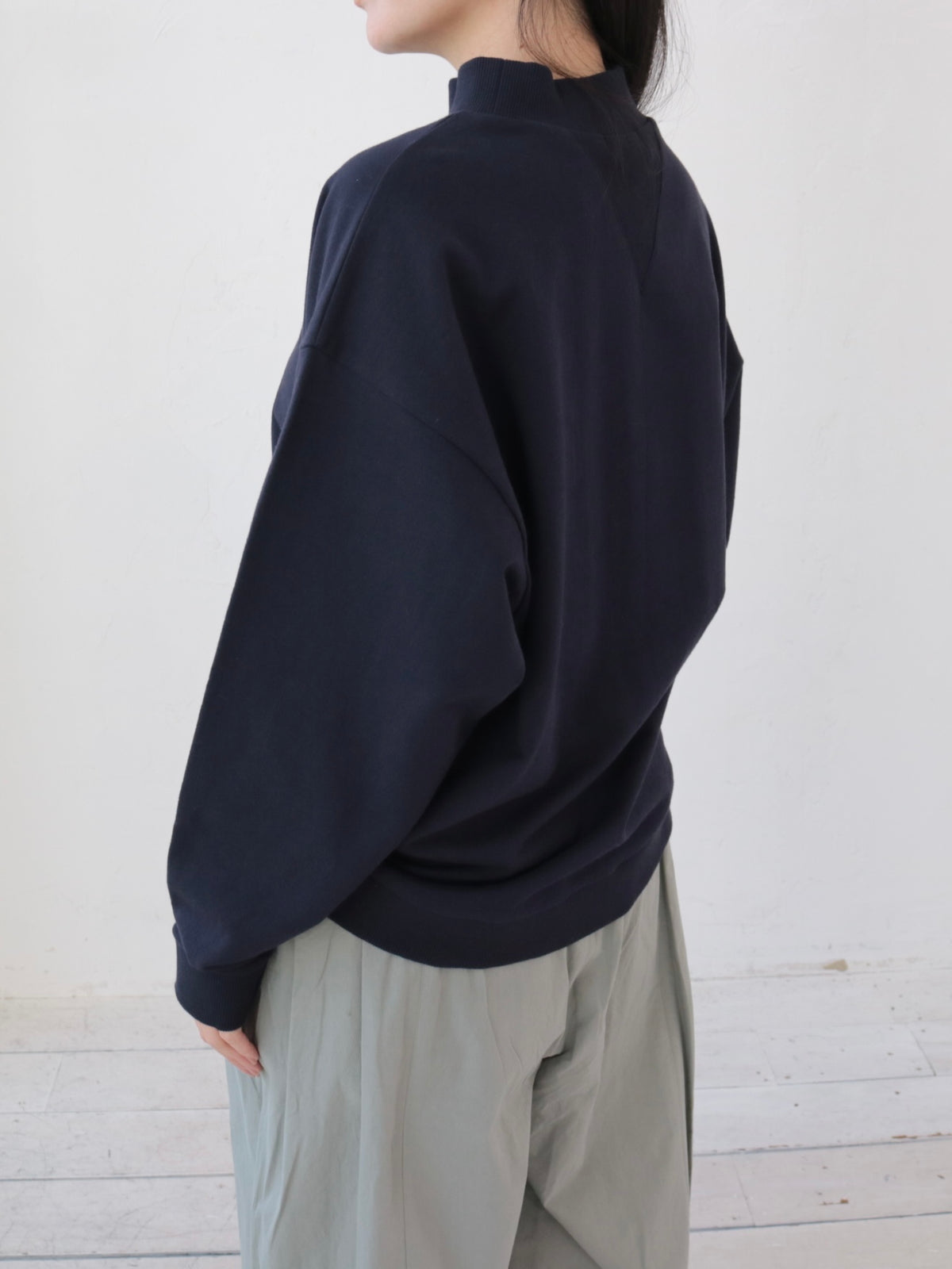 YARRA ミニ裏毛ハイネックワイドプルオーバー YR-1641-224