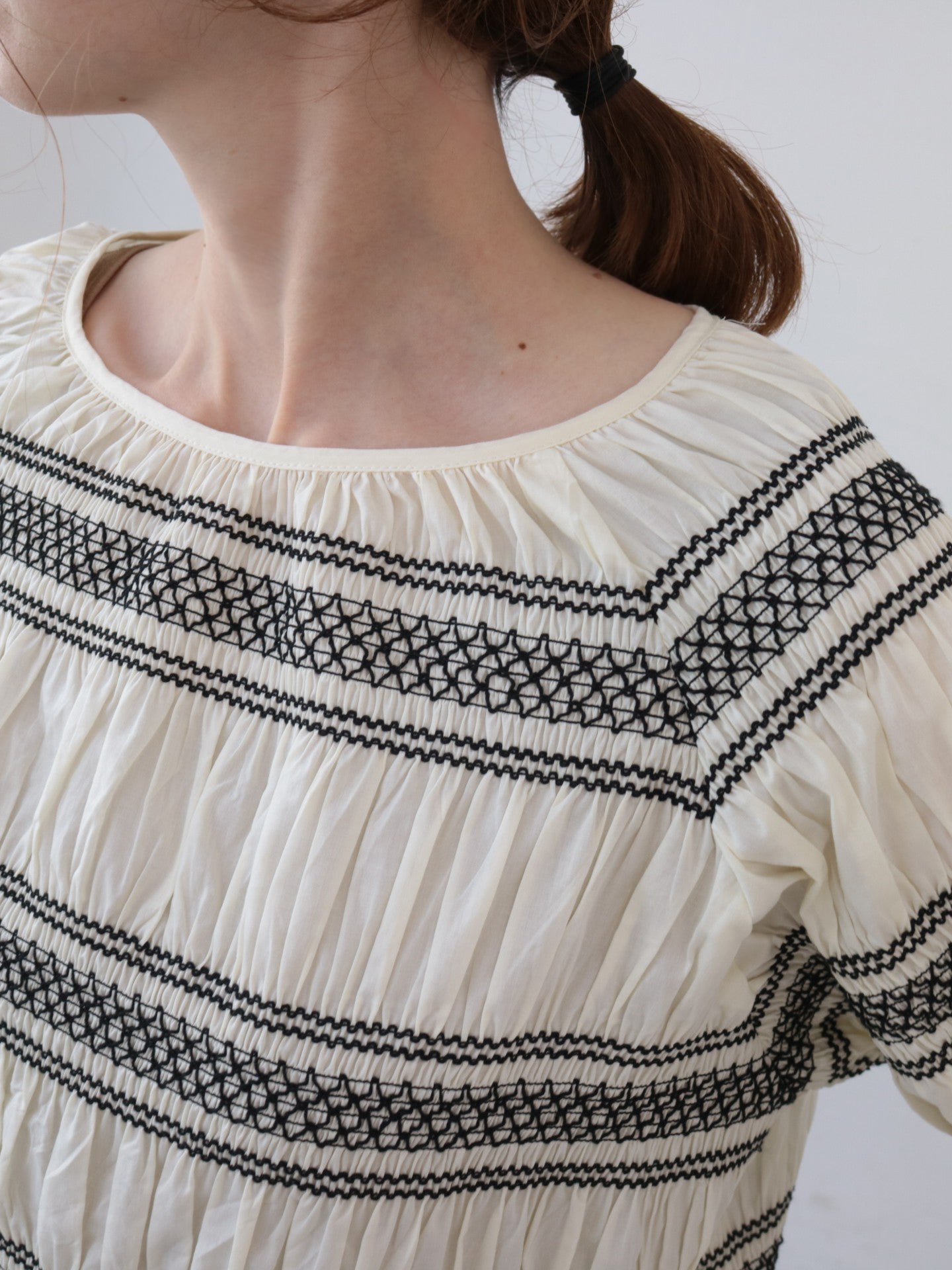 doux bleu スモッキング ボーダー ブラウス DB-2553-054