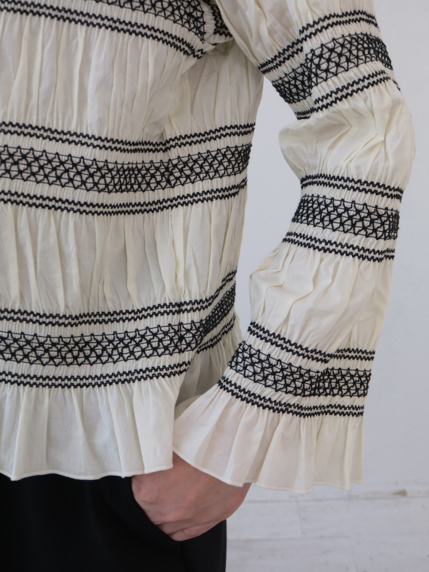 doux bleu スモッキング ボーダー ブラウス DB-2553-054