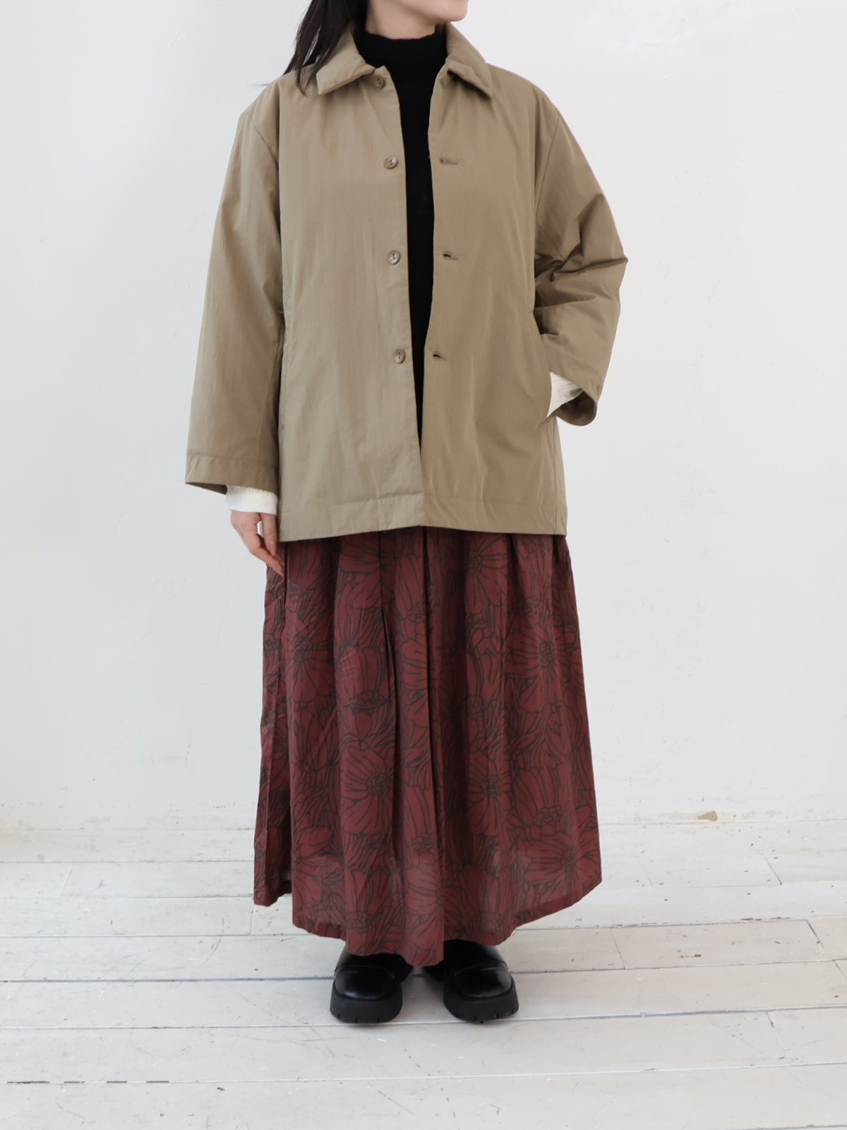 YARRA INDIAプリントタックスカート YR-1646-215