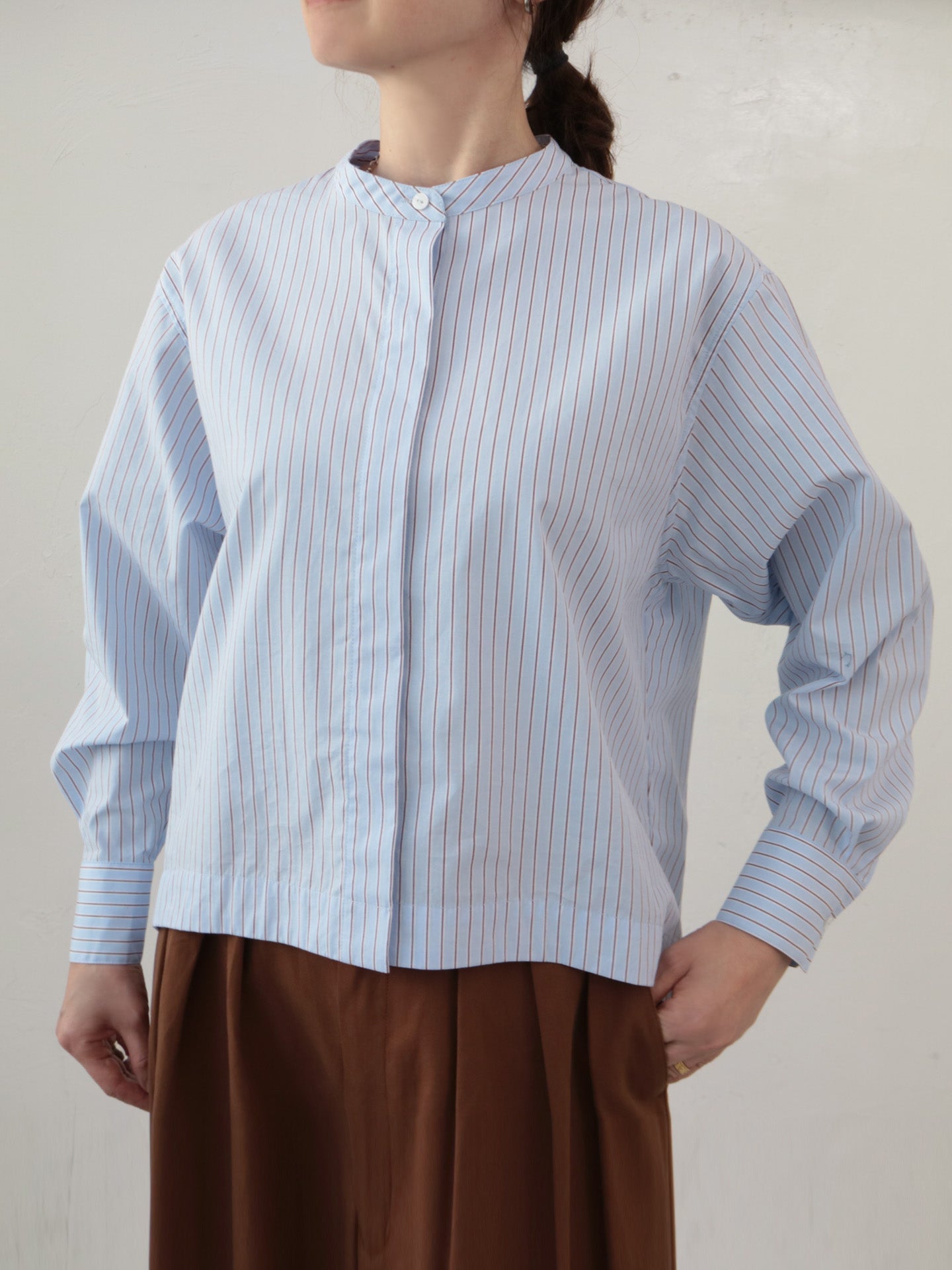 doux bleu マルチストライプ コンパクトSH DB-2513-008