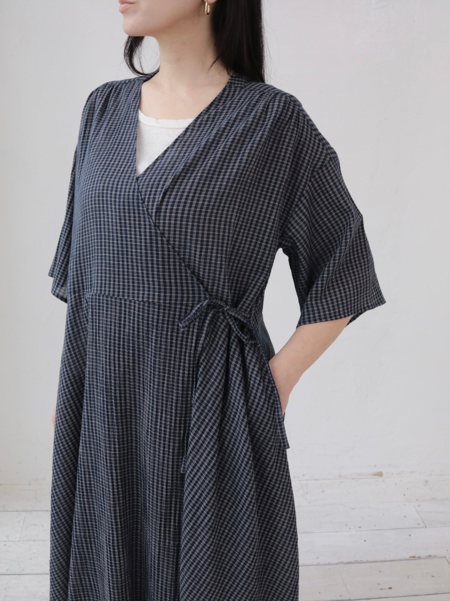YARRA シングルガーゼカシュクールワンピース YR-1644-203