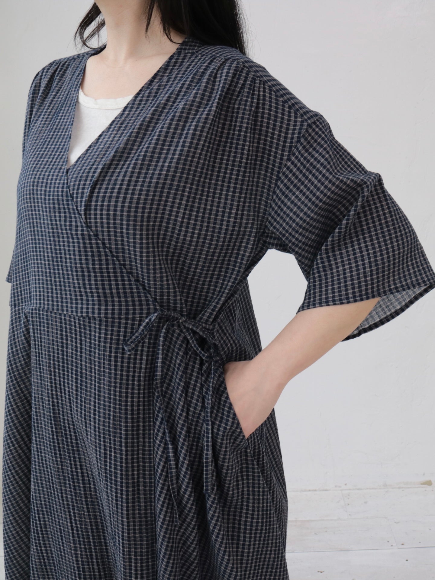 YARRA シングルガーゼカシュクールワンピース YR-1644-203