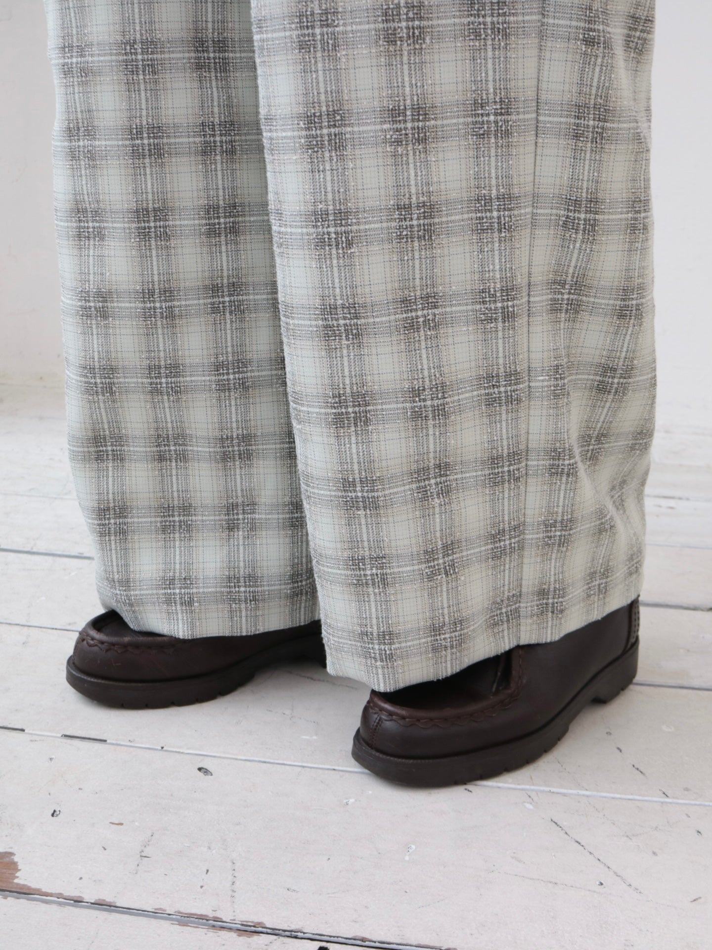 YARRA オンブレチェックワイドパンツ YR-1645-218