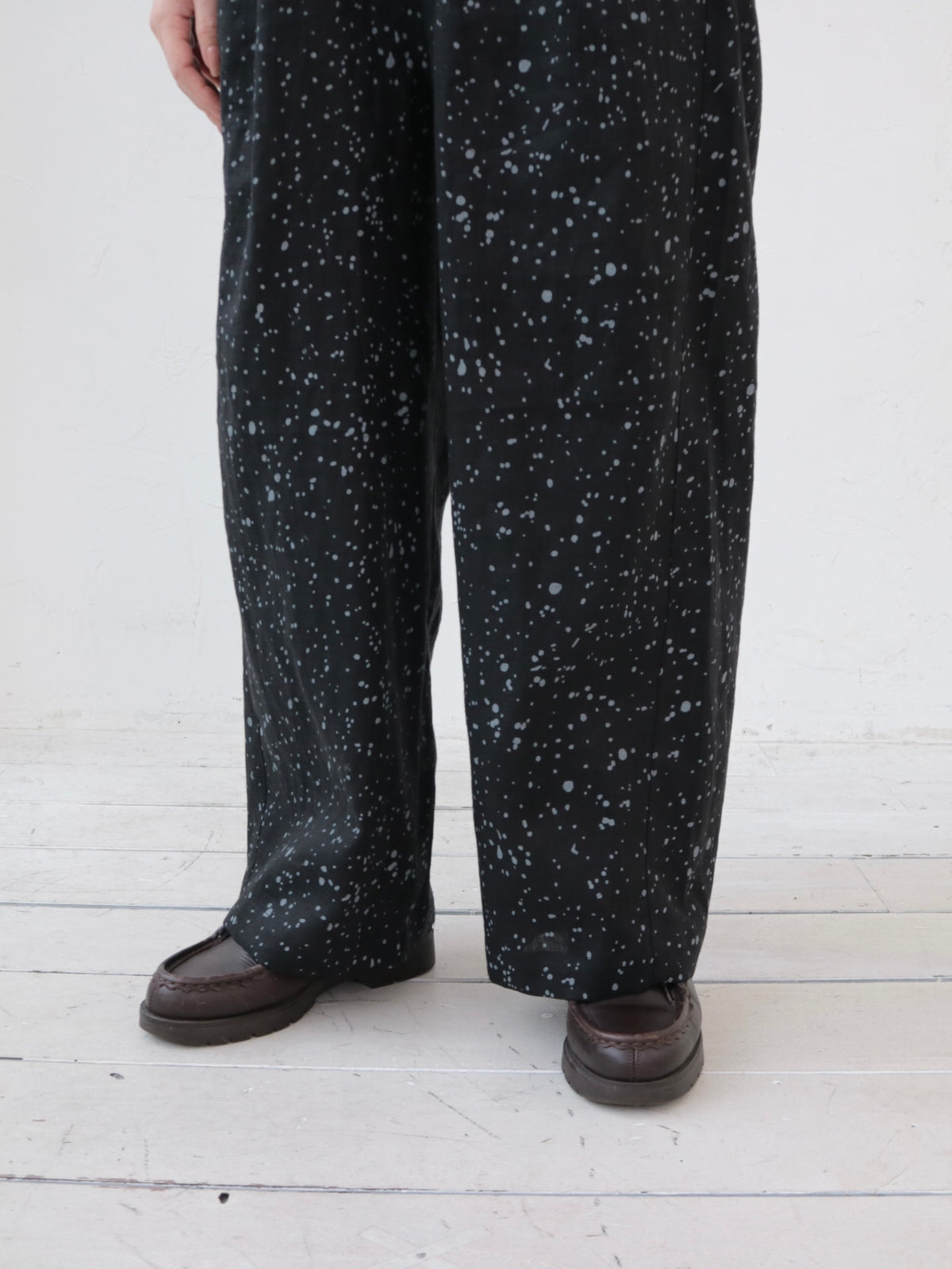 YARRA リネンドットプリントパンツ YR-1645-204