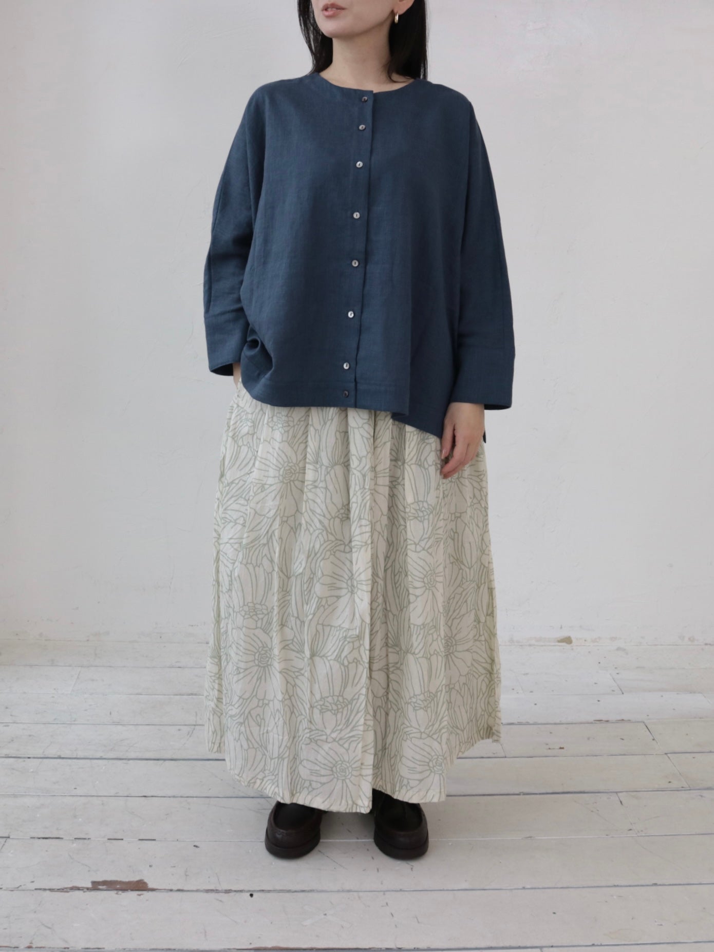 YARRA INDIAプリントタックスカート YR-1646-215