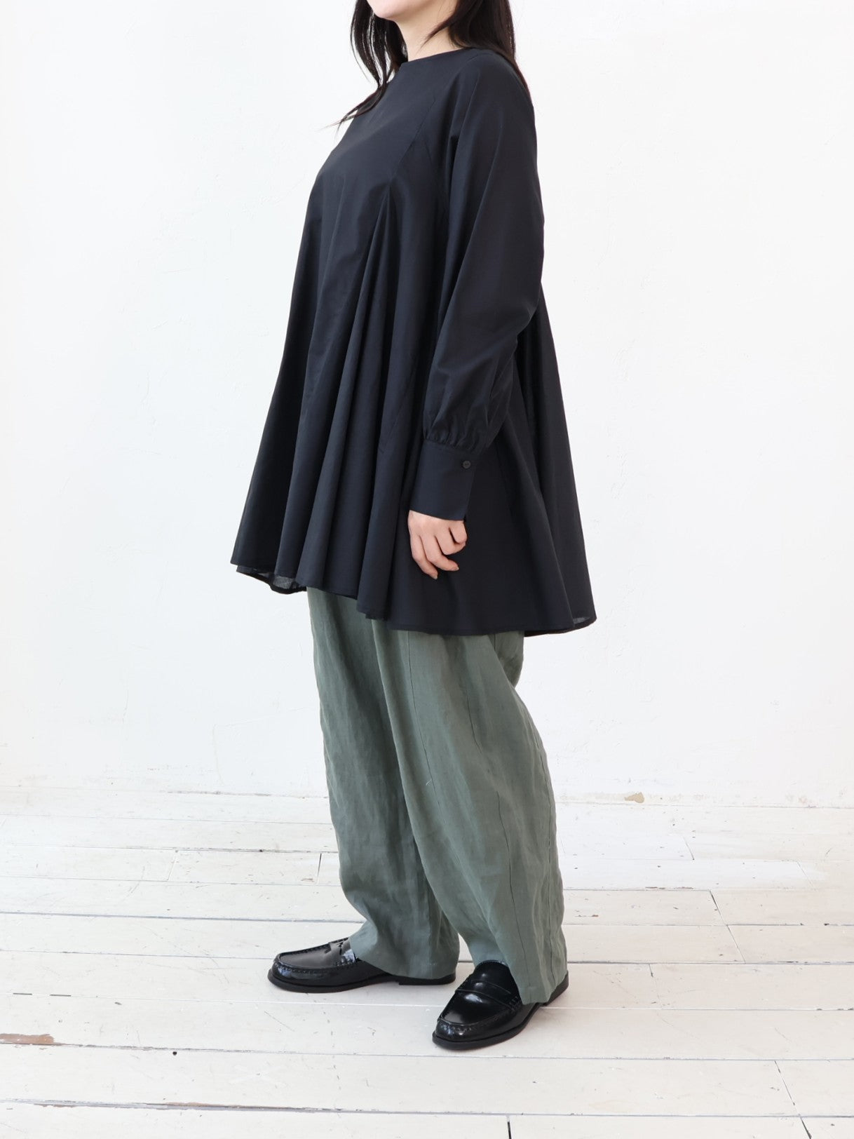 doux bleu コットンフレアチュニック DB-2644-003