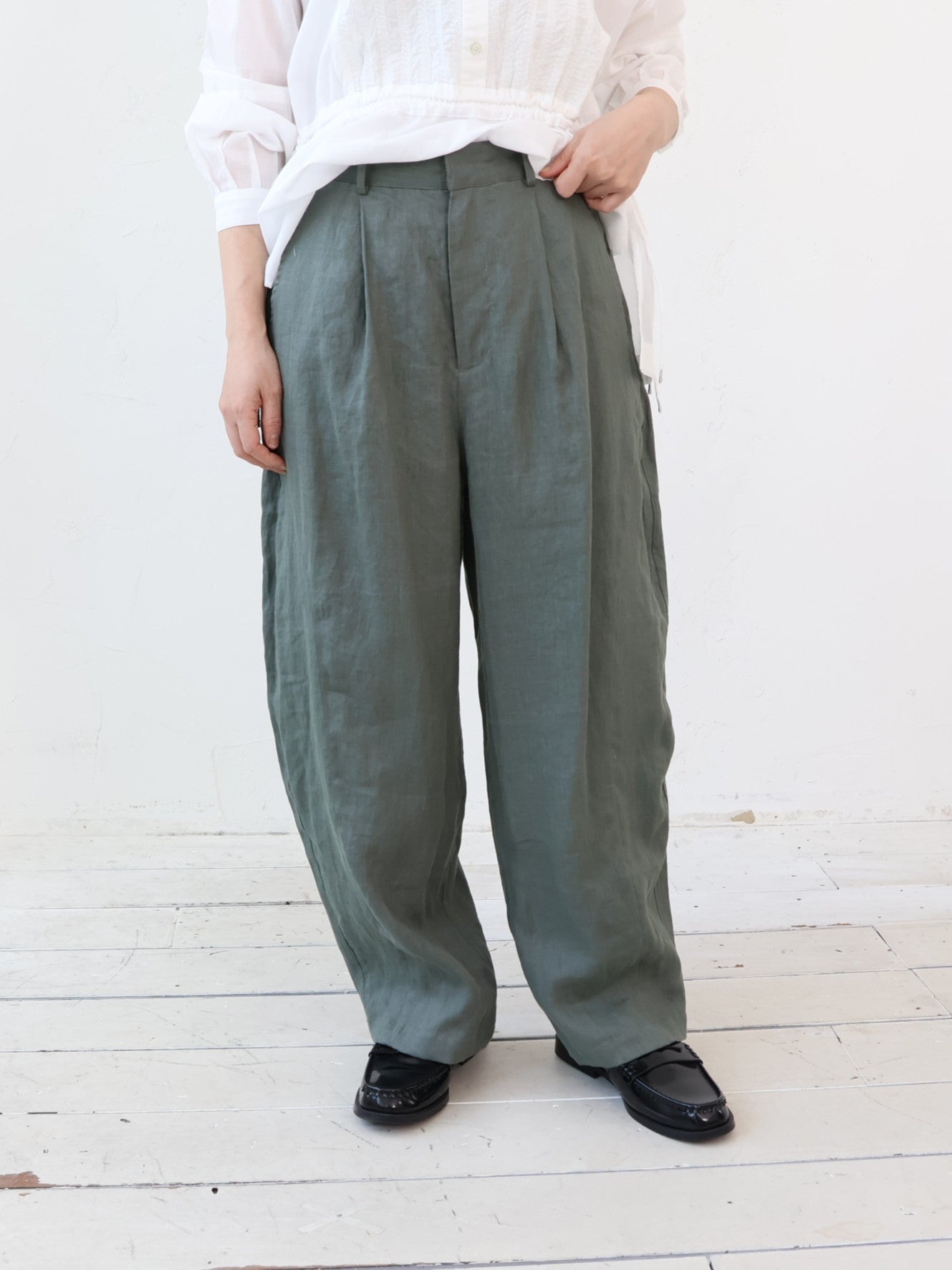 doux bleu リネンカーブパンツ DB-2645-012