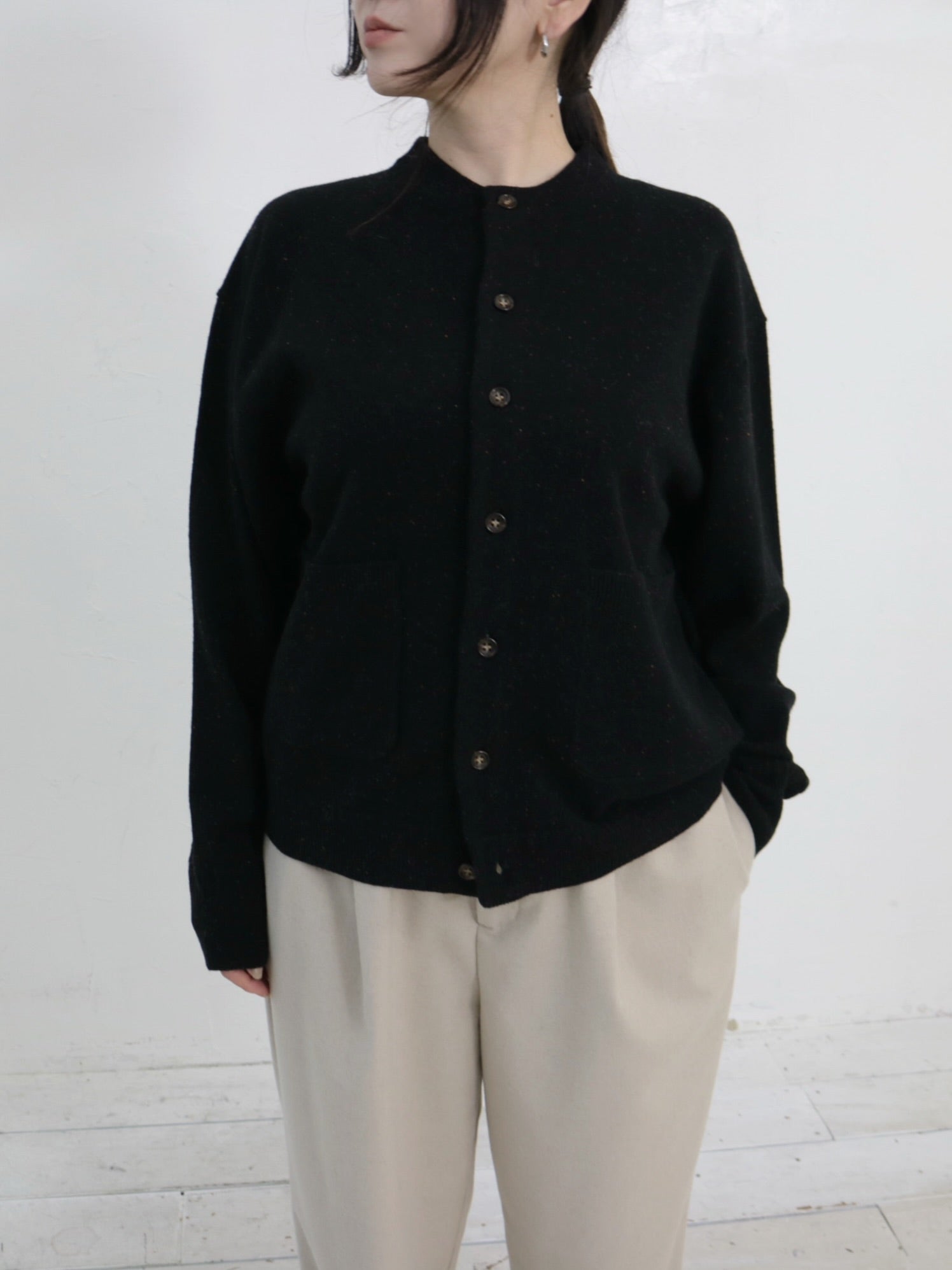 YARRA NEU カラーネップメリノニットカーディガン NU-5552-420