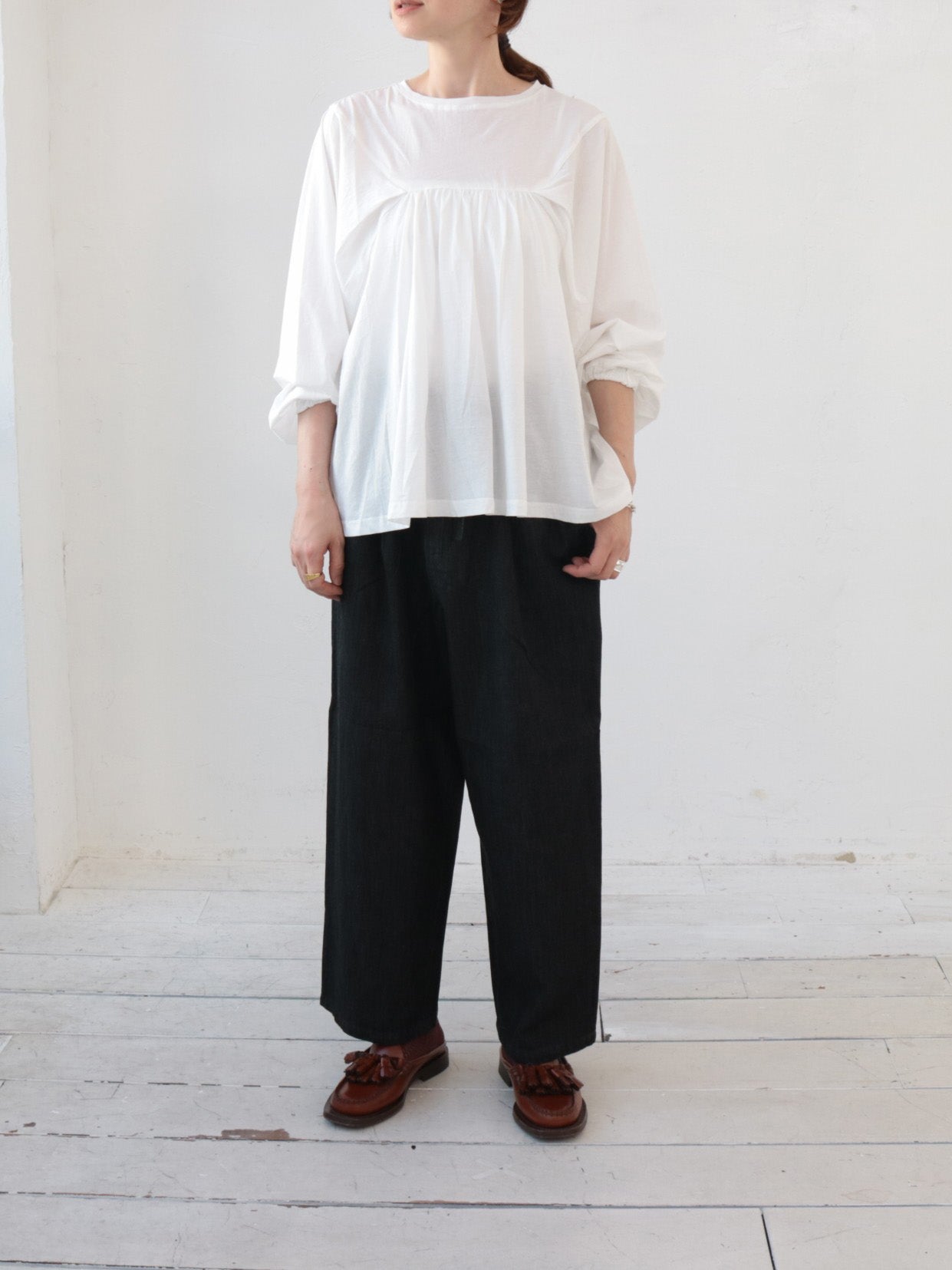 doux bleu シルケットコットン タックプルオーバー DB-2541-002