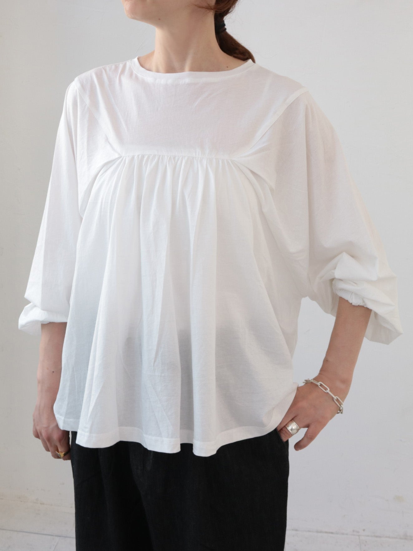 doux bleu シルケットコットン タックプルオーバー DB-2541-002