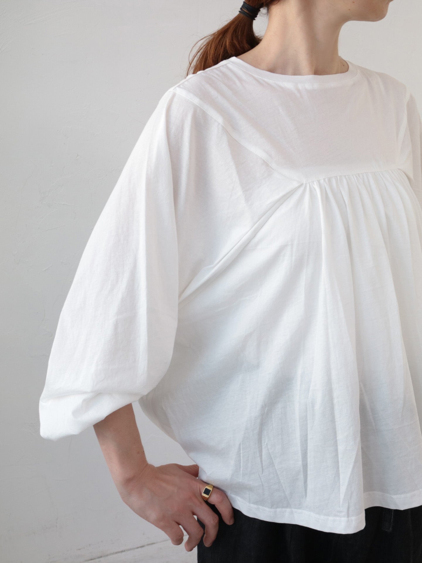 doux bleu シルケットコットン タックプルオーバー DB-2541-002