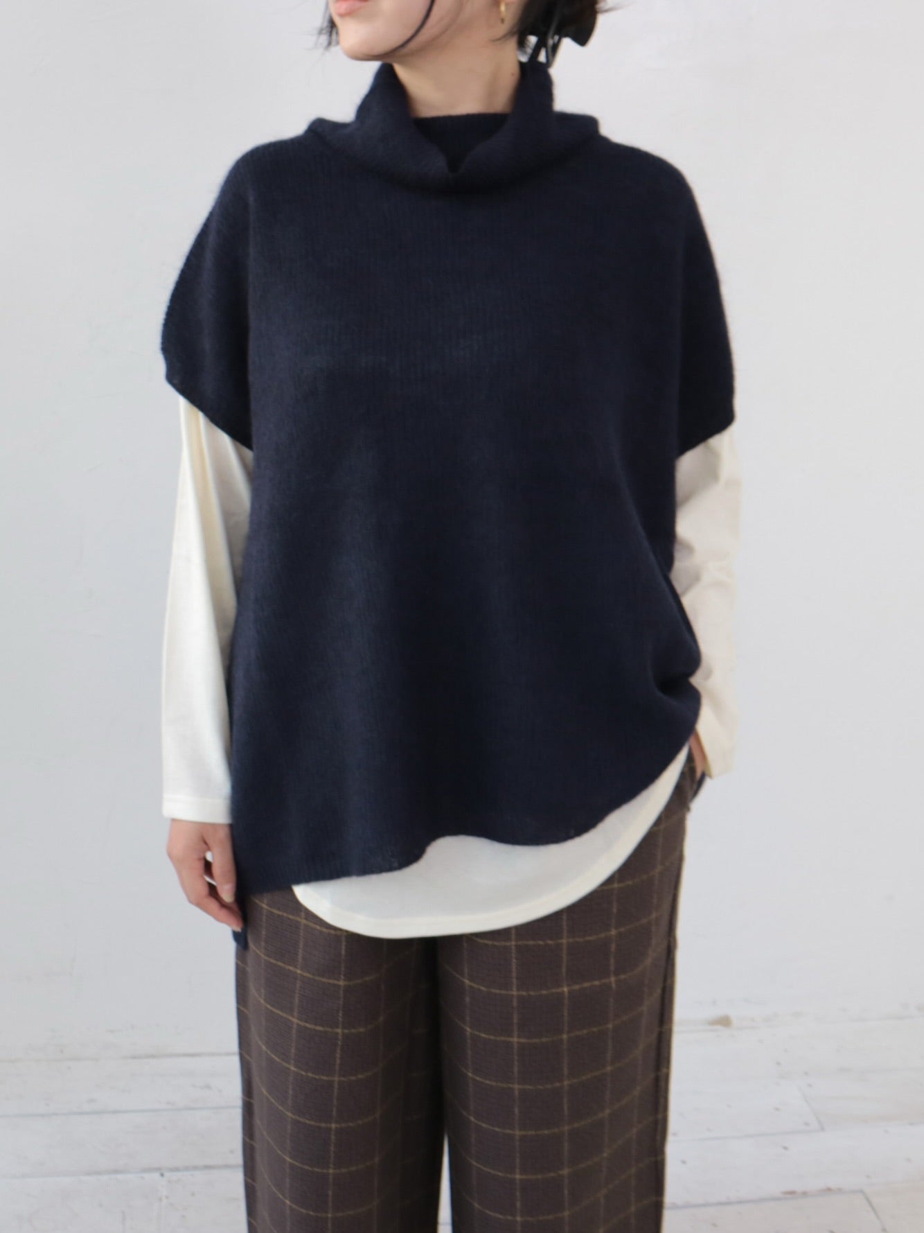 YARRA モヘアブレンドタートルニットベスト YR-1548-227