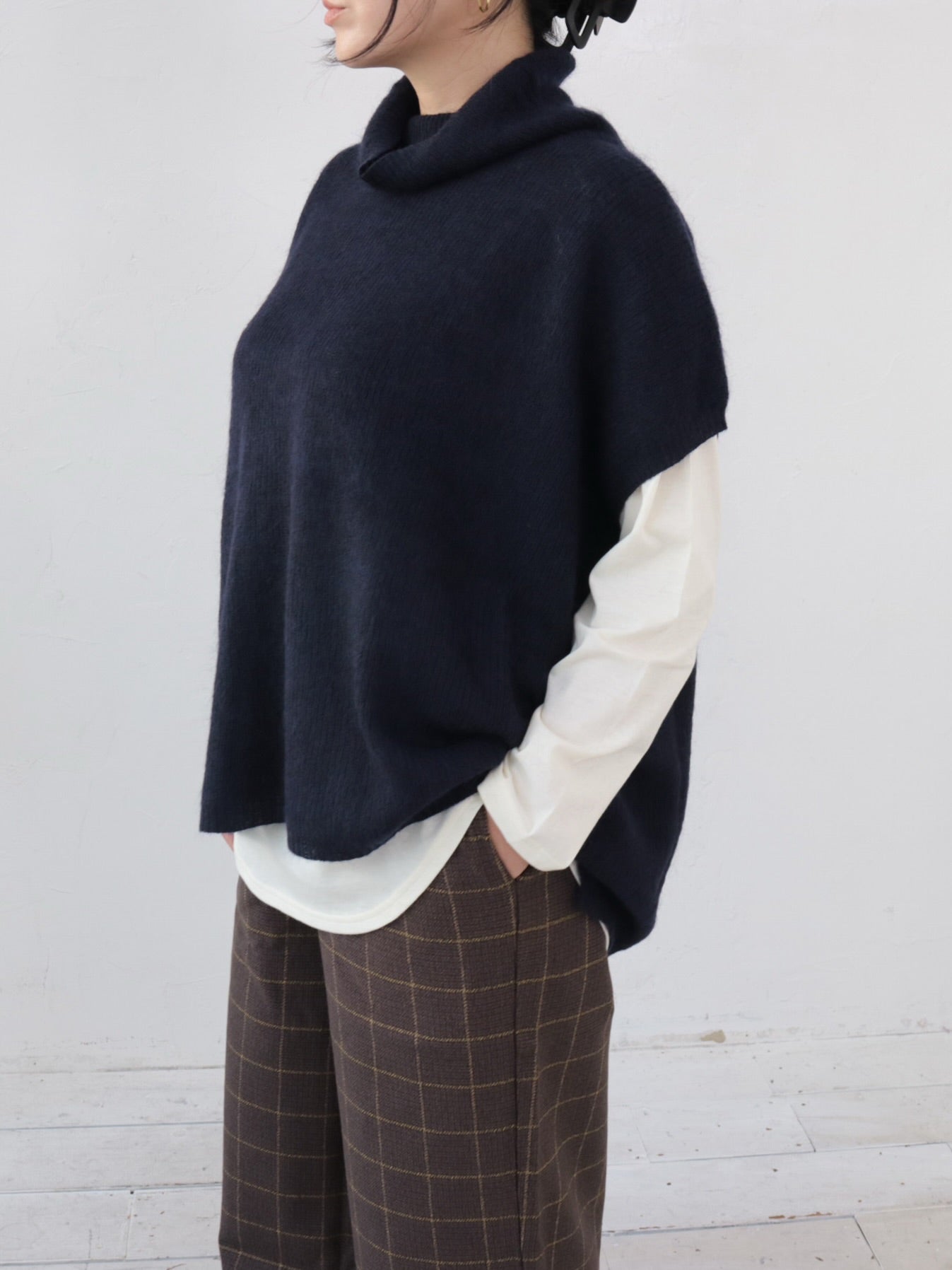 YARRA モヘアブレンドタートルニットベスト YR-1548-227