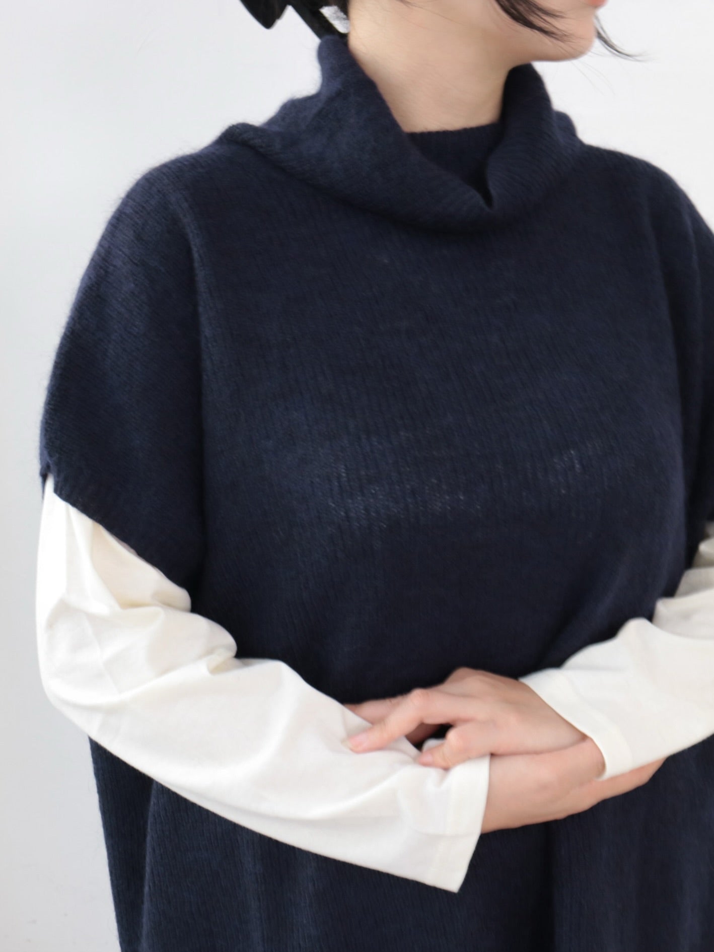 YARRA モヘアブレンドタートルニットベスト YR-1548-227