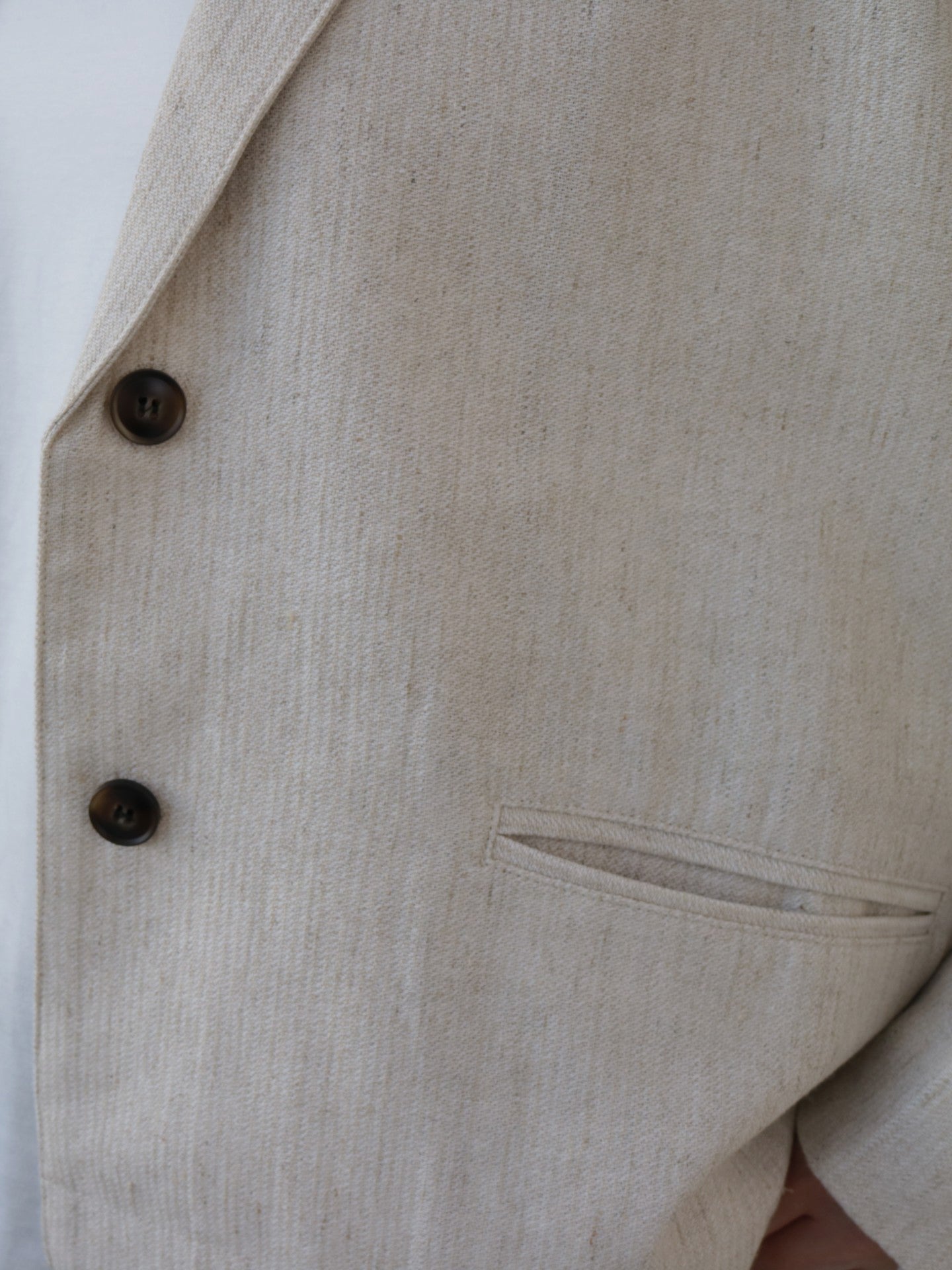 doux bleu リネンレーヨン ストライプジャケット DB-2547-016