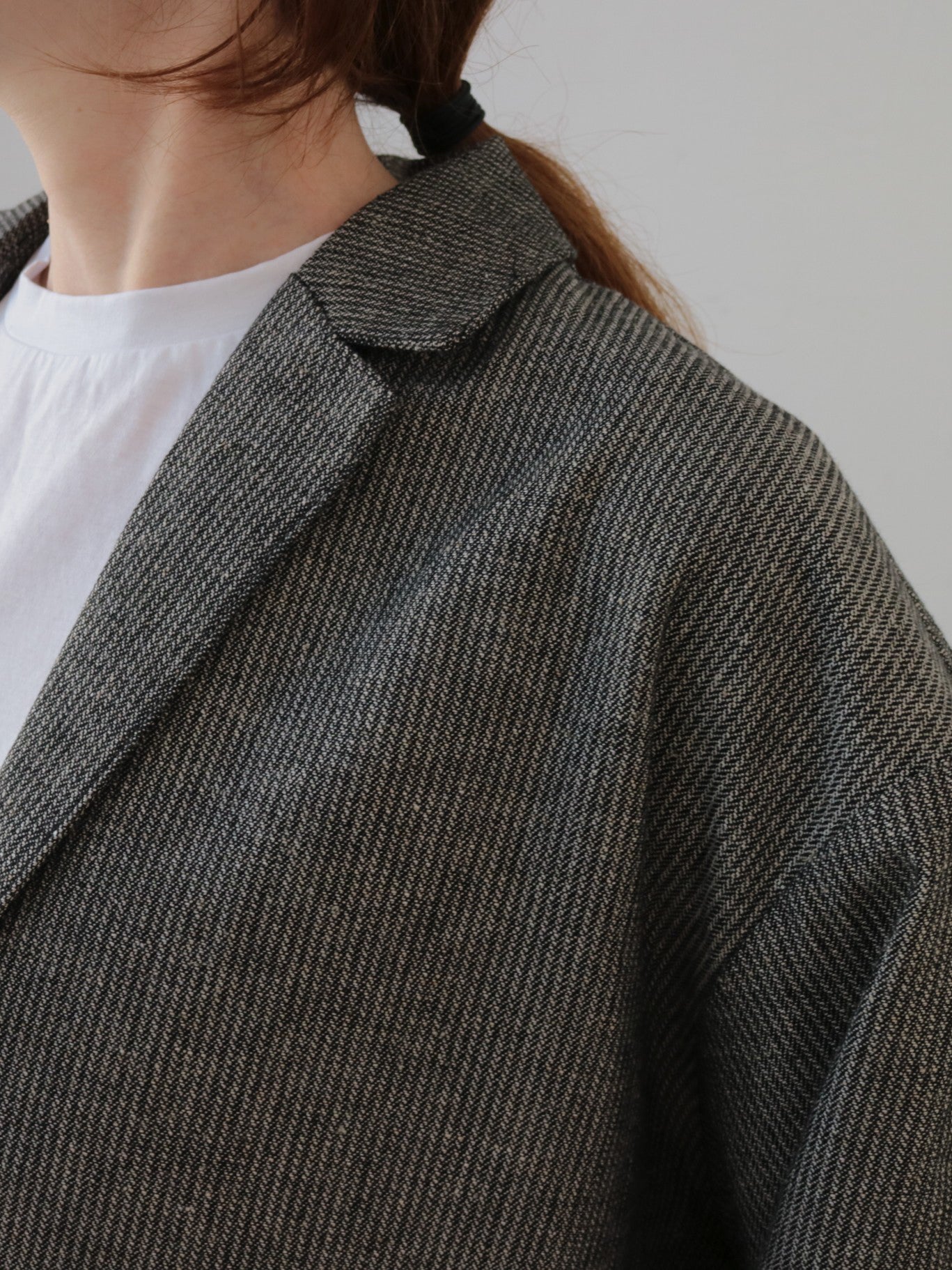 doux bleu リネンレーヨン ストライプジャケット DB-2547-016