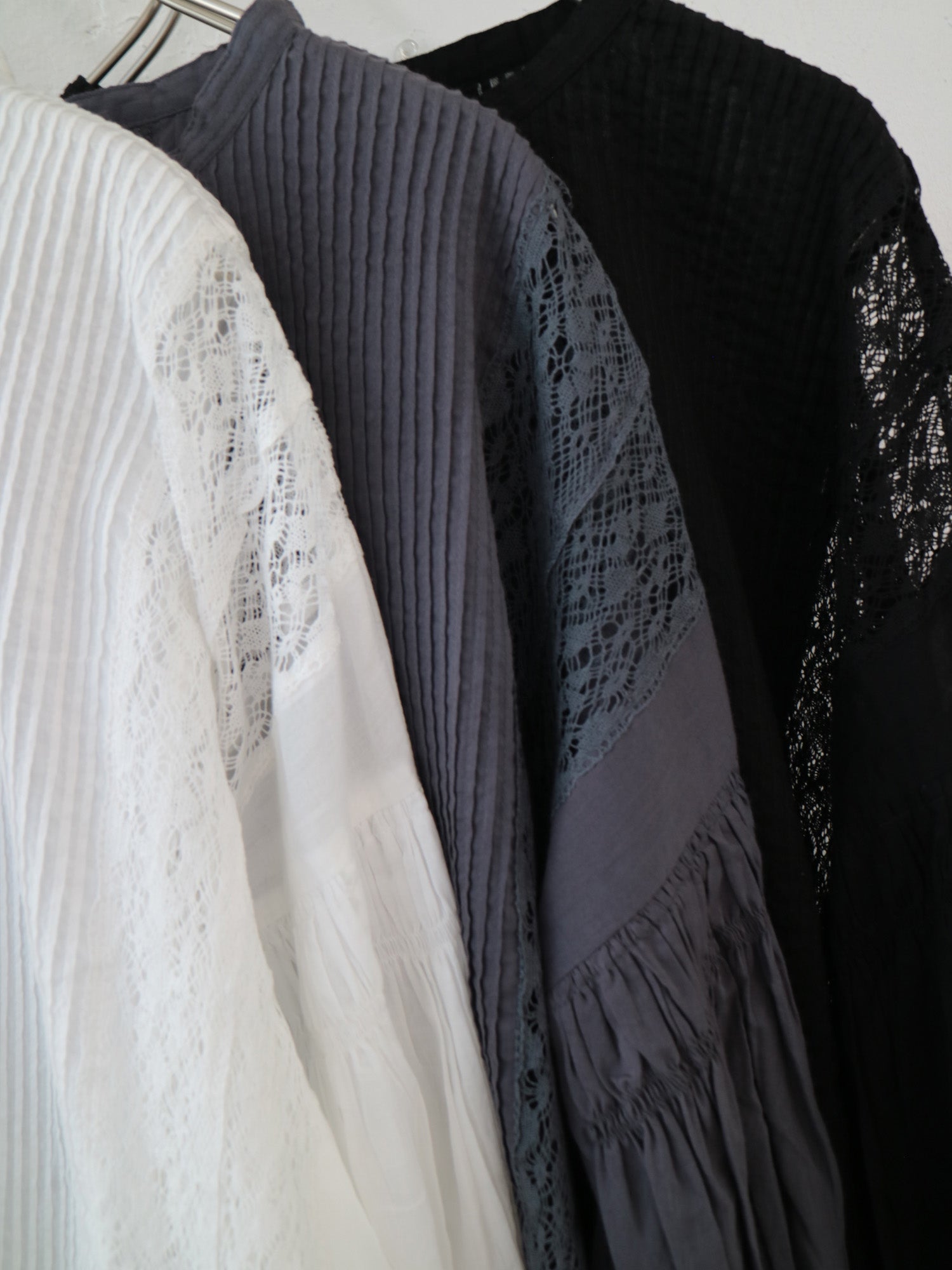 YARRA INDIAピンタックレースブラウス YR-1613-223