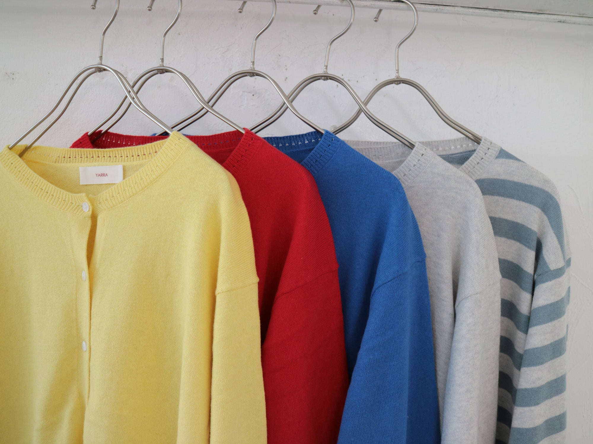 YARRA コットンカシミヤクルーカーディガン YR-1612-206