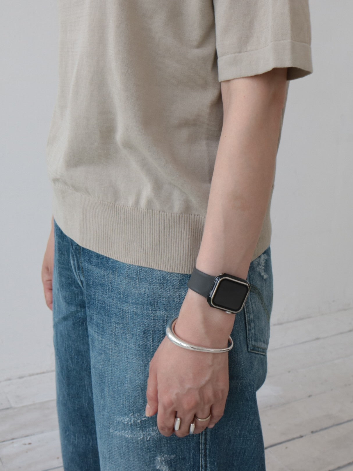 YARRA NEU ハイツイスト5分袖ニットプルオーバー NU-5612-409