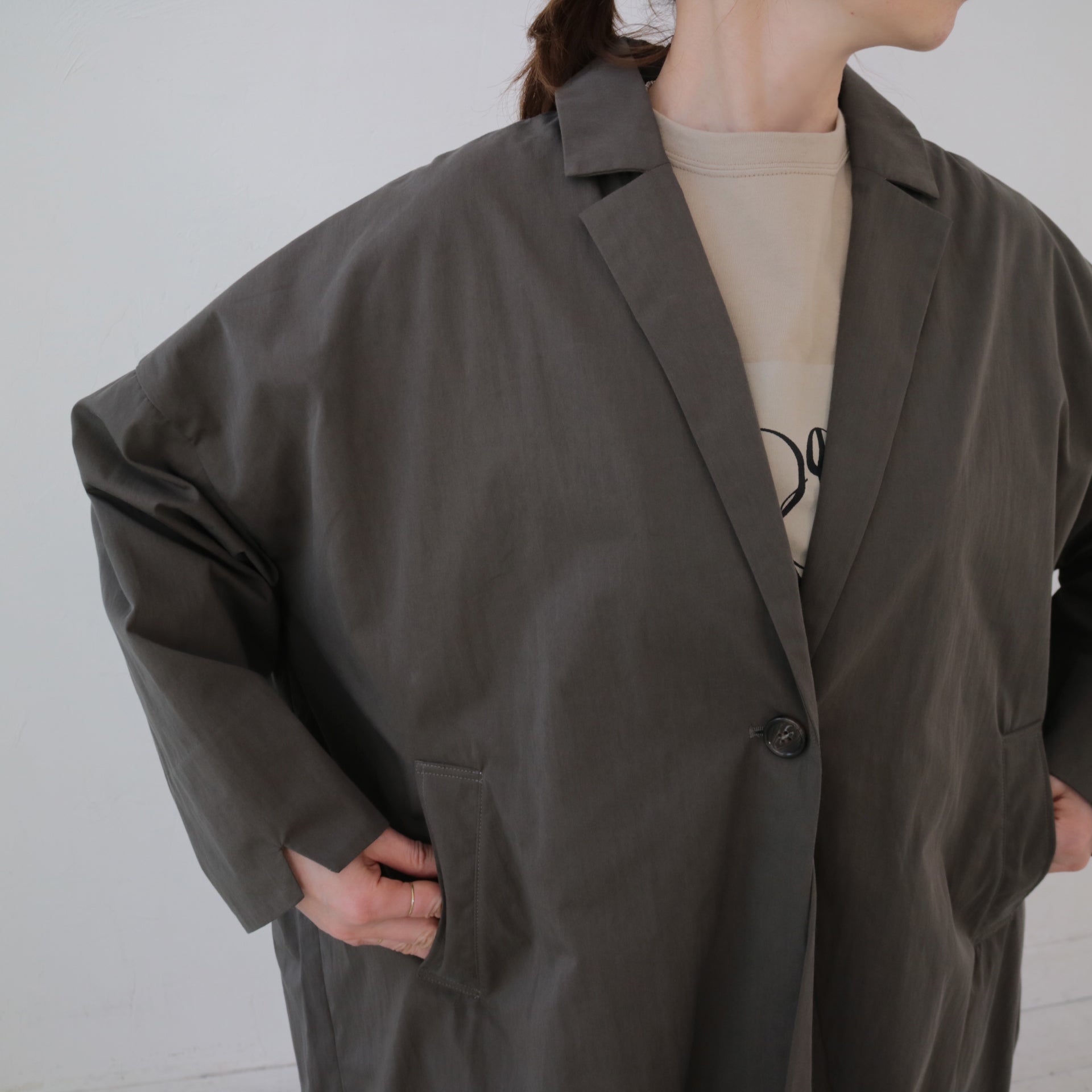 doux bleu コットンナイロン ワイドチェスターコート DB-2557-062