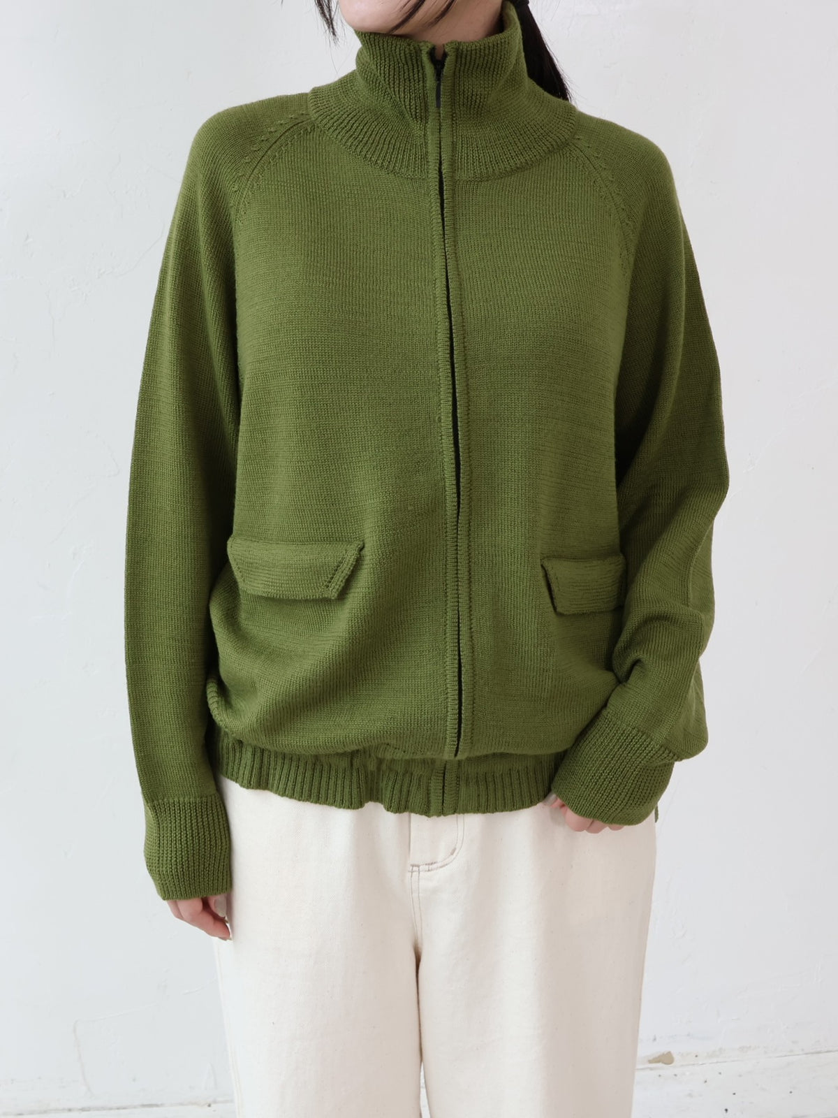 YARRA NEU メリノウールジップアップニットブルゾン NU-5652-434