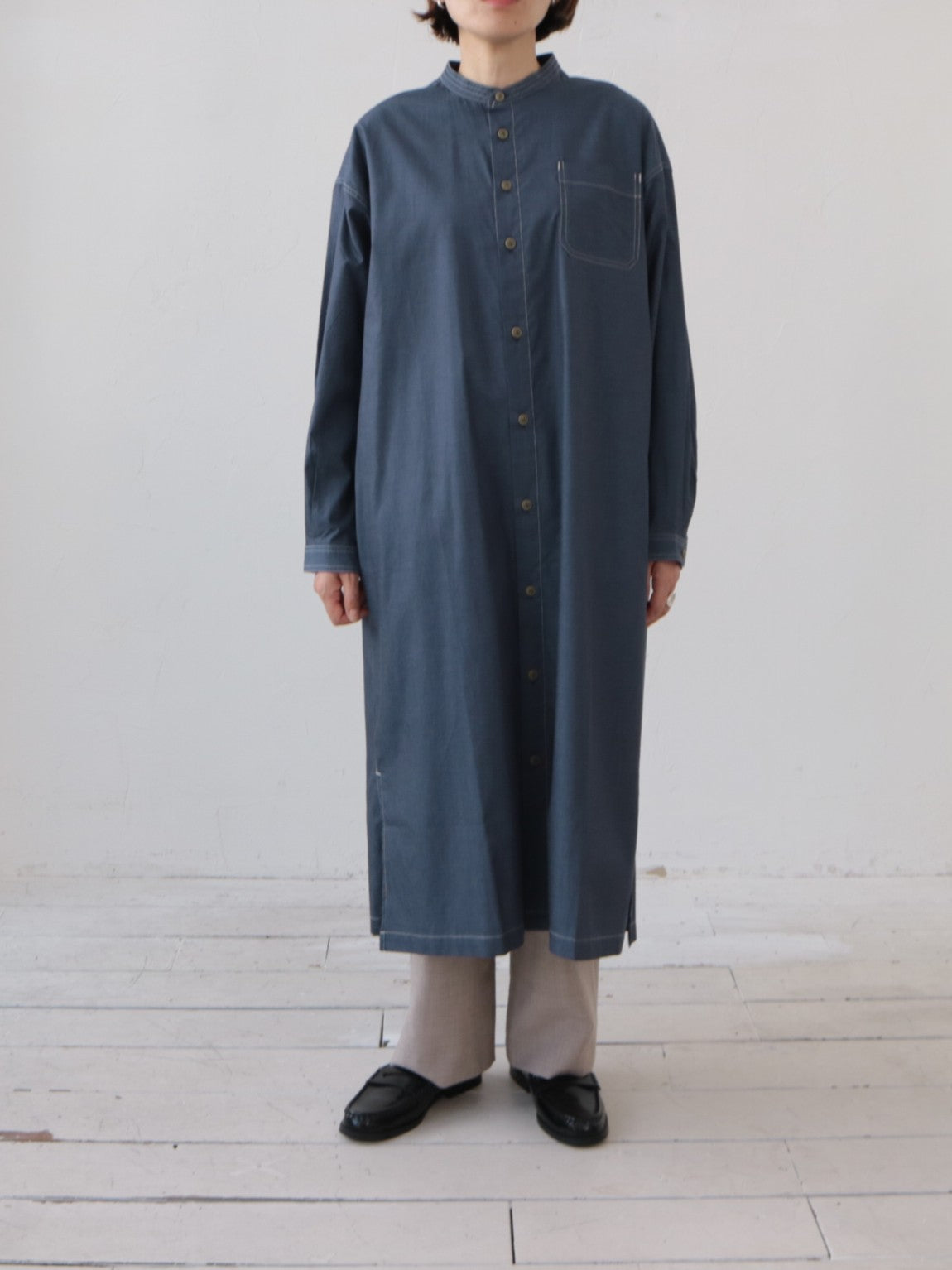 YARRA NEU SIDGRASインディゴライクワンピース NU-5614-413