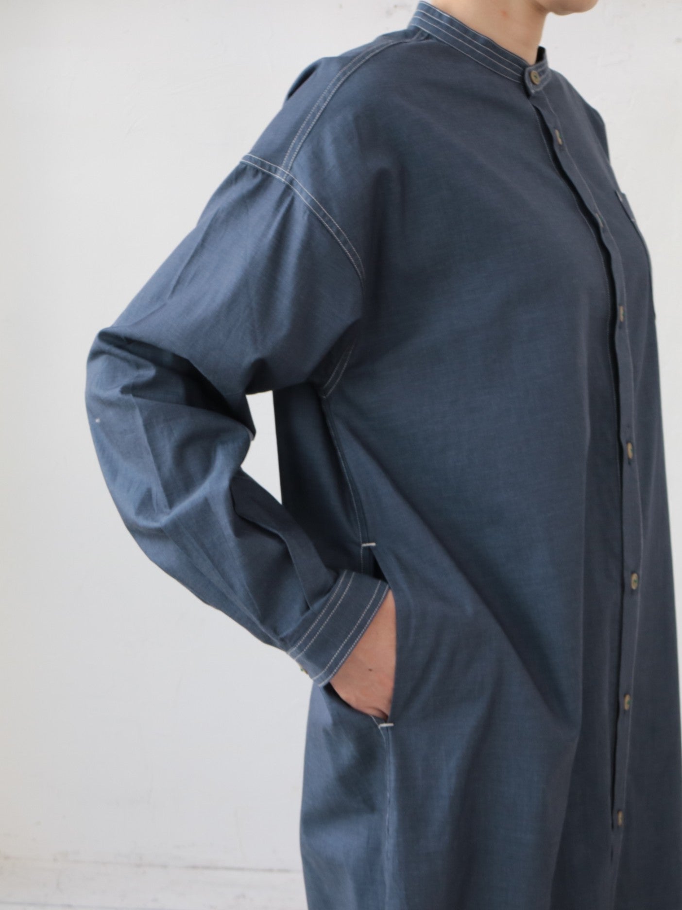 YARRA NEU SIDGRASインディゴライクワンピース NU-5614-413