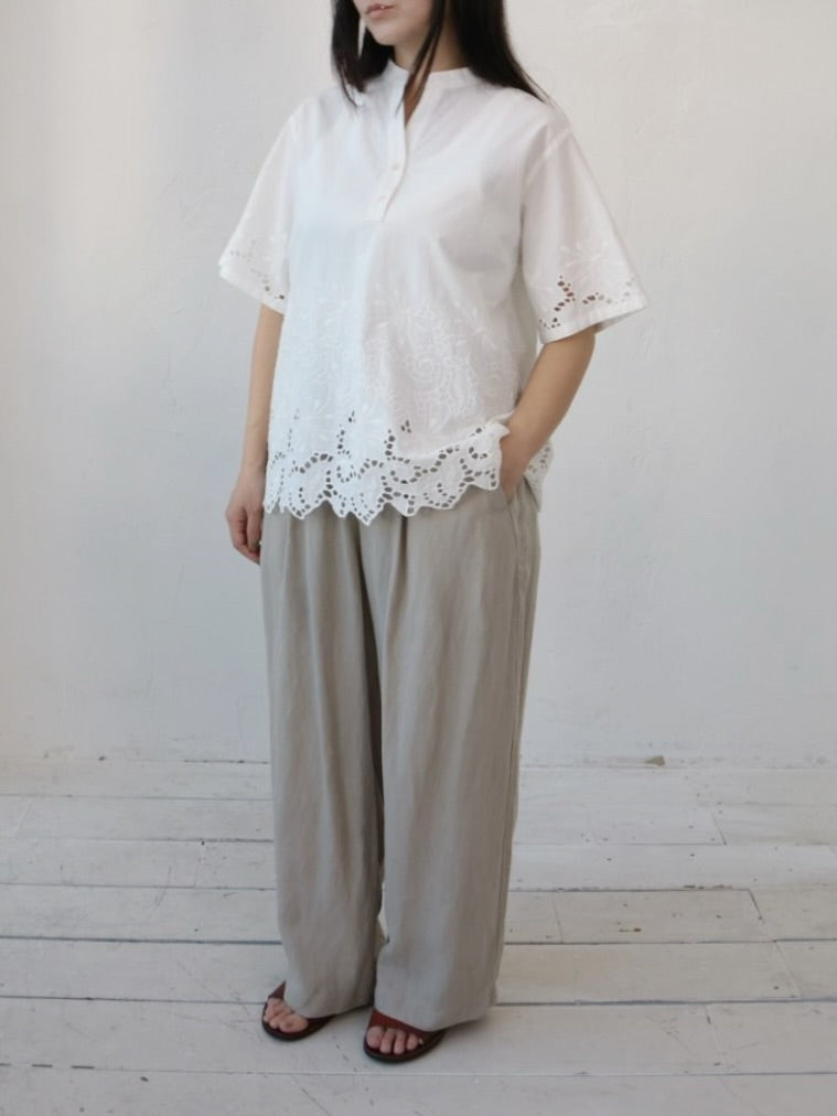 YARRA INDIAスカラップ刺繍ブラウス YR-1623-266