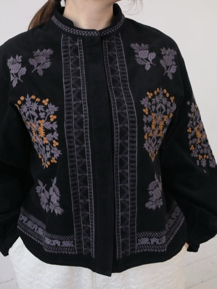 YARRA INDIA刺繍コーデュロイブラウス YR-1553-268