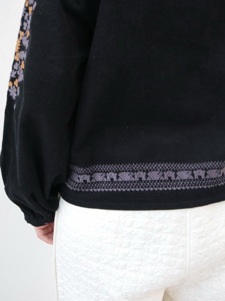 YARRA INDIA刺繍コーデュロイブラウス YR-1553-268