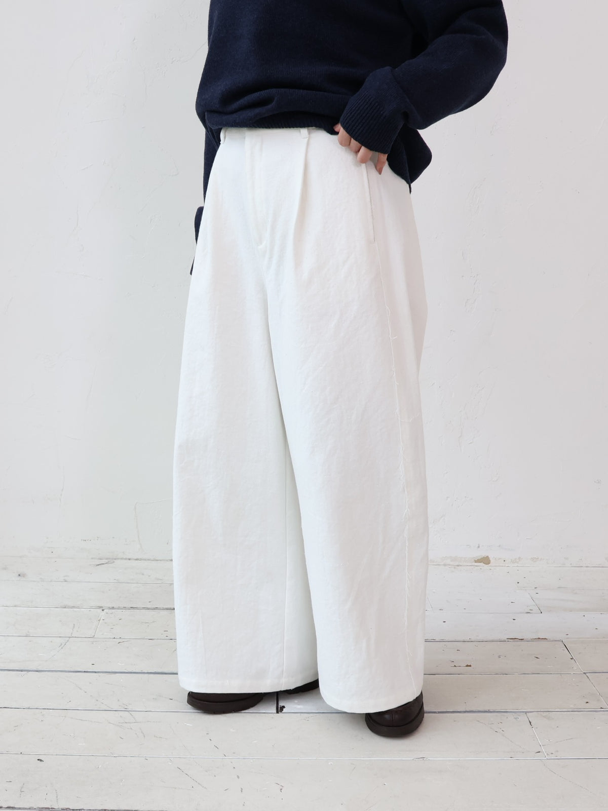 YARRA 綿ツイルカットオフワイドパンツ YR-1655-252