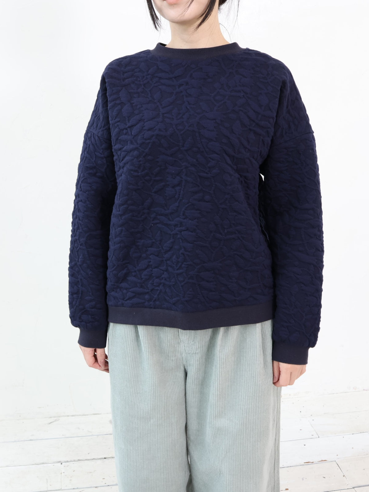 YARRA 草木キルトJQDドロッププルオーバー YR-1651-258